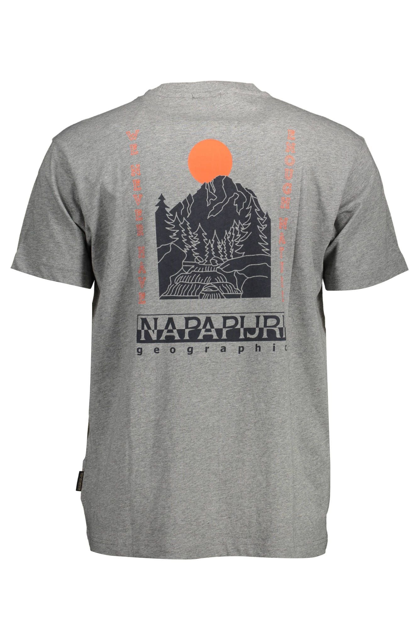 Napapijri Chic Crew Neck Logo Tee in Gray