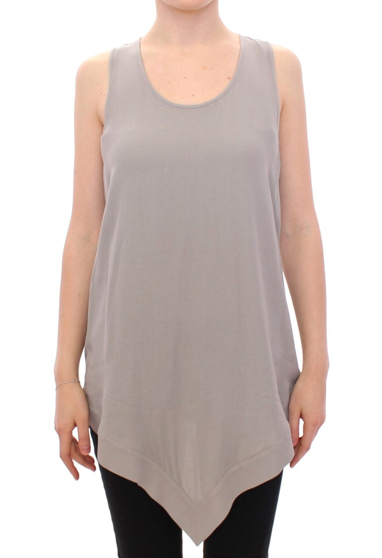 Comeforbreakfast Elegant Grey Viscose Top – Διαχρονικό Στιλ