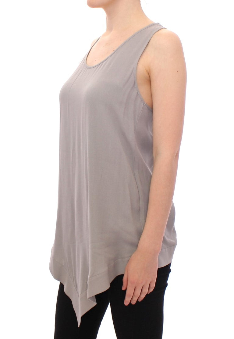 Comeforbreakfast Elegant Grey Viscose Top – Διαχρονικό Στιλ