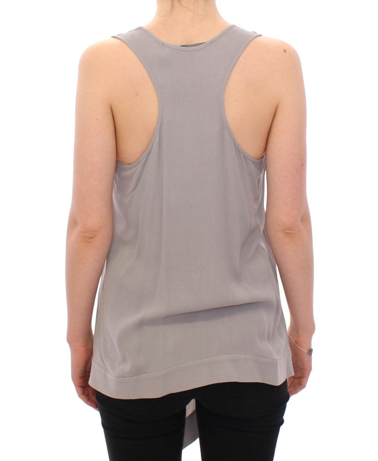 Comeforbreakfast Elegant Grey Viscose Top – Διαχρονικό Στιλ