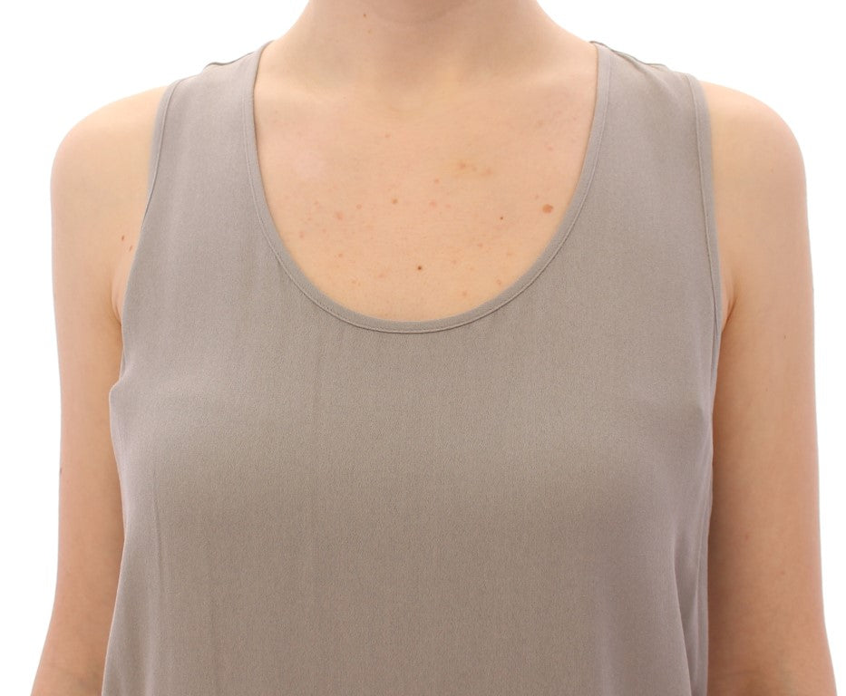 Comeforbreakfast Elegant Grey Viscose Top – Διαχρονικό Στιλ