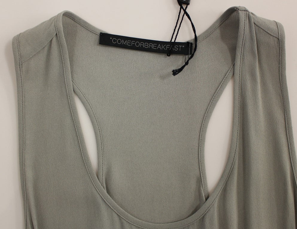 Comeforbreakfast Elegant Grey Viscose Top – Διαχρονικό Στιλ