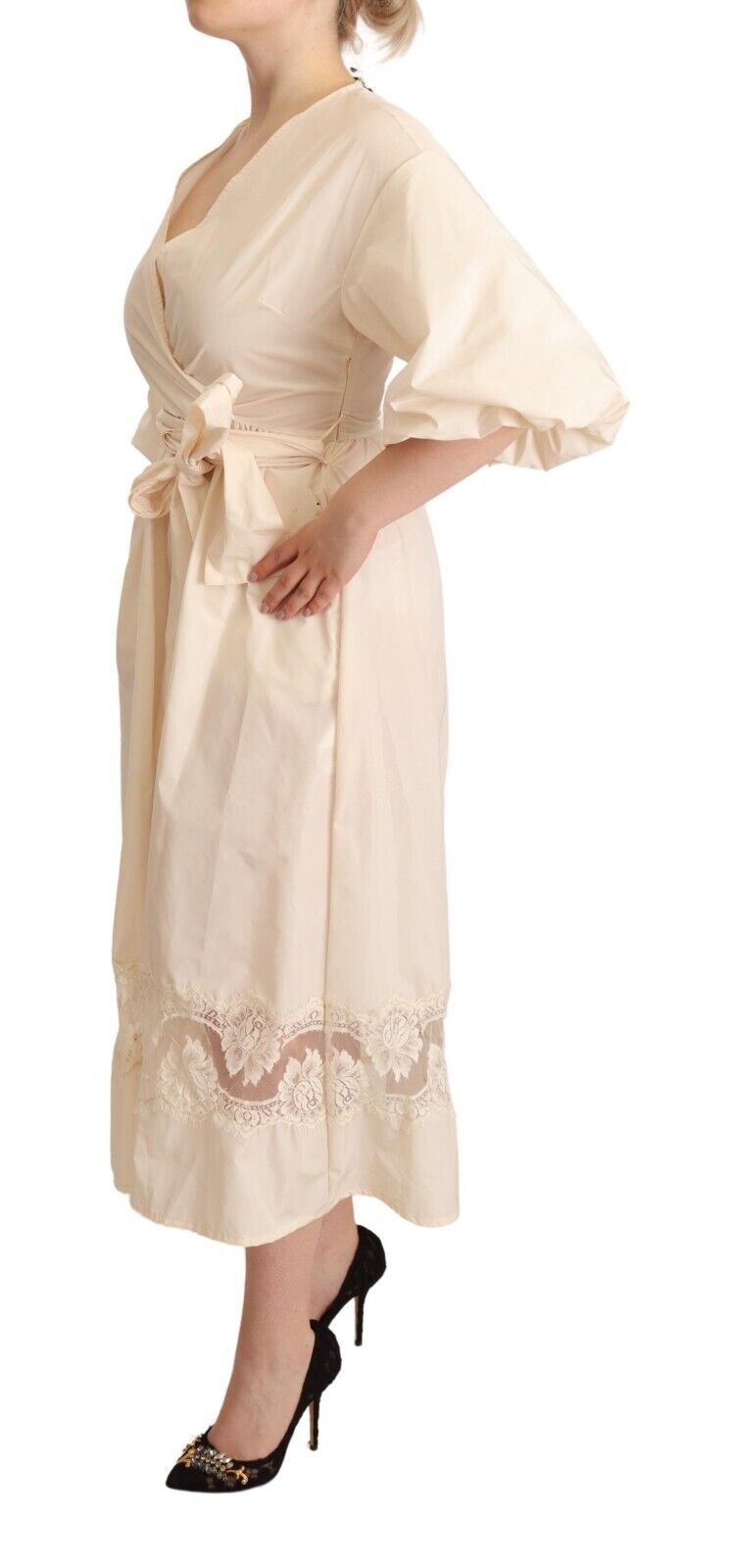 <tc>PINK MEMORIES</tc> Κομψό Off White Maxi Wrap φόρεμα