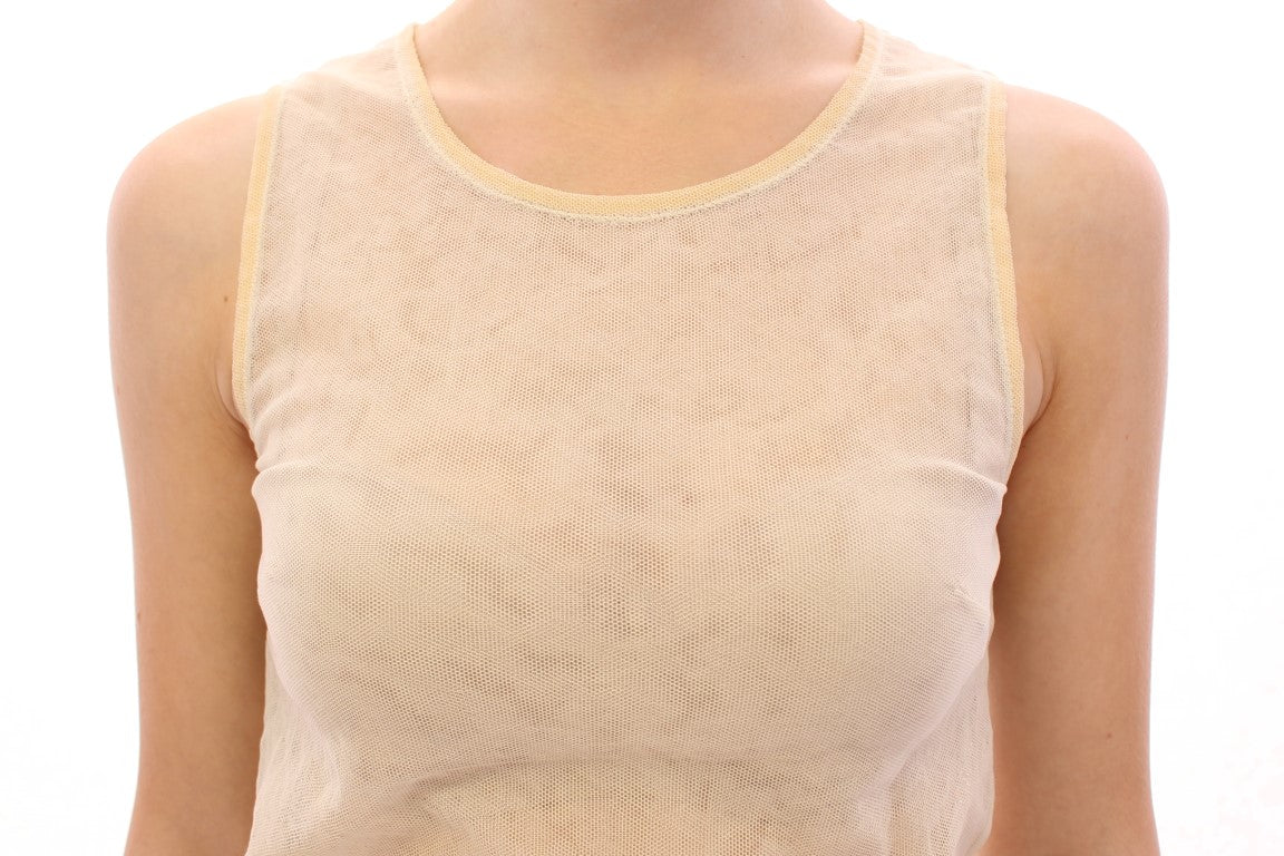 Dolce &amp; Gabbana Elegant Beige Tank Top Μπλούζα