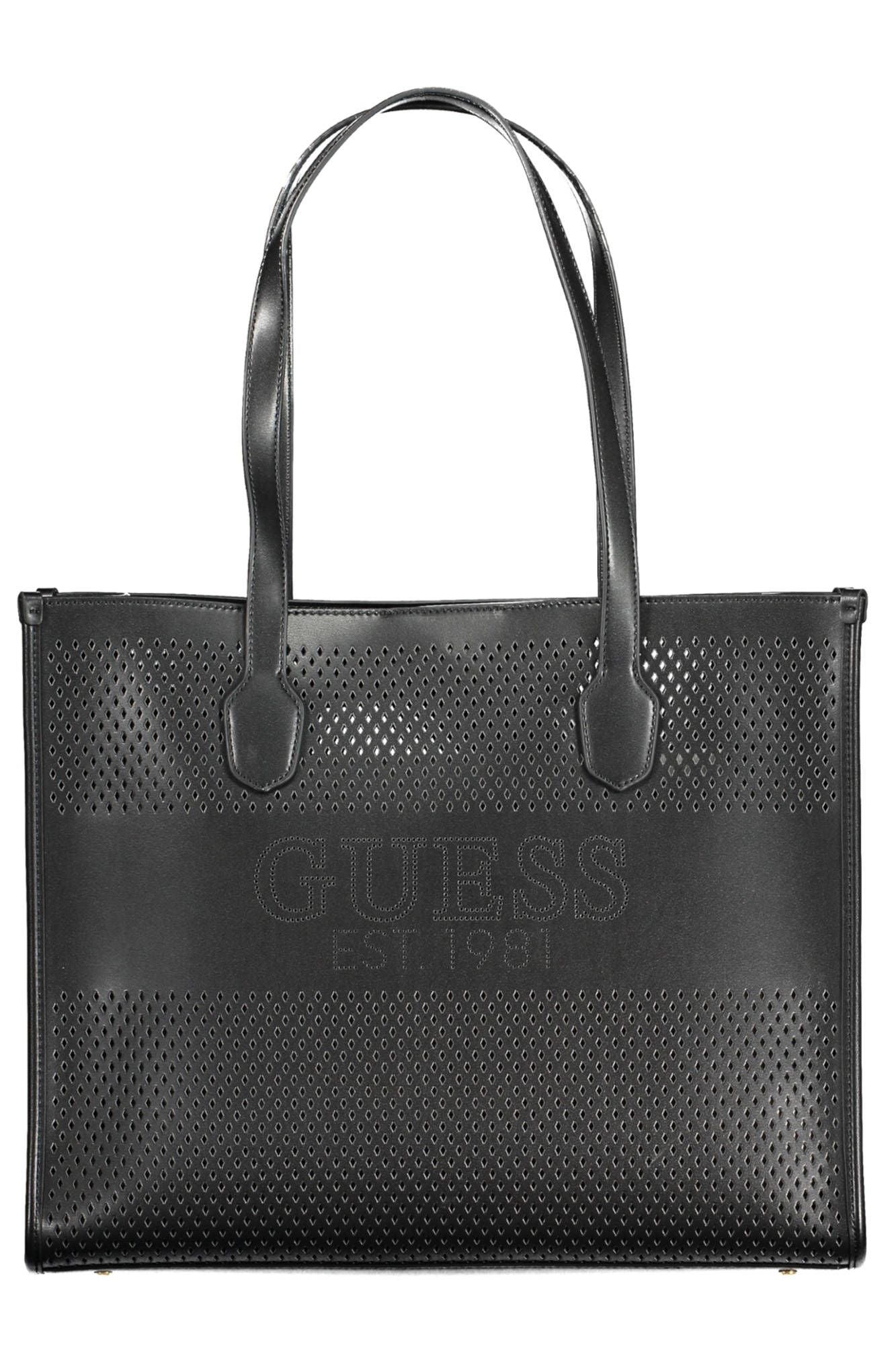 Guess Jeans Chic Μαύρη Cabrio Τσάντα ώμου με Pochette