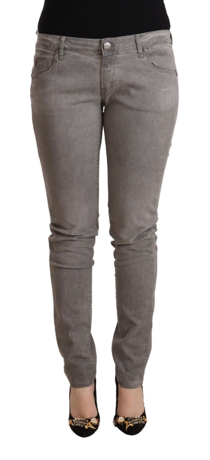 Acht Sleek Grey Skinny χαμηλομέση τζιν