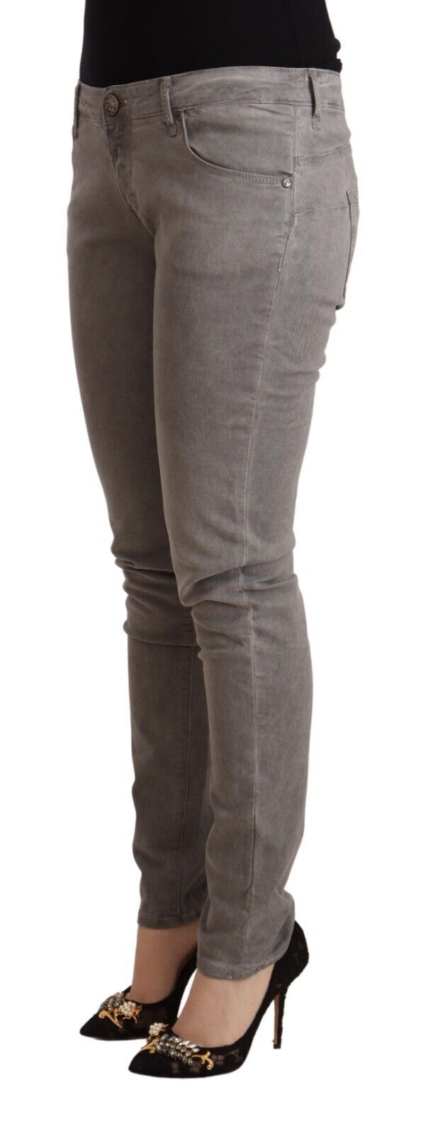 Acht Sleek Grey Skinny χαμηλομέση τζιν