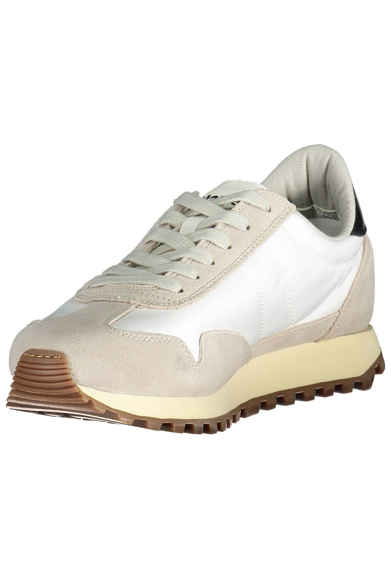 Blauer Sleek White Lace-Up αθλητικά παπούτσια με λεπτομέρεια λογότυπου