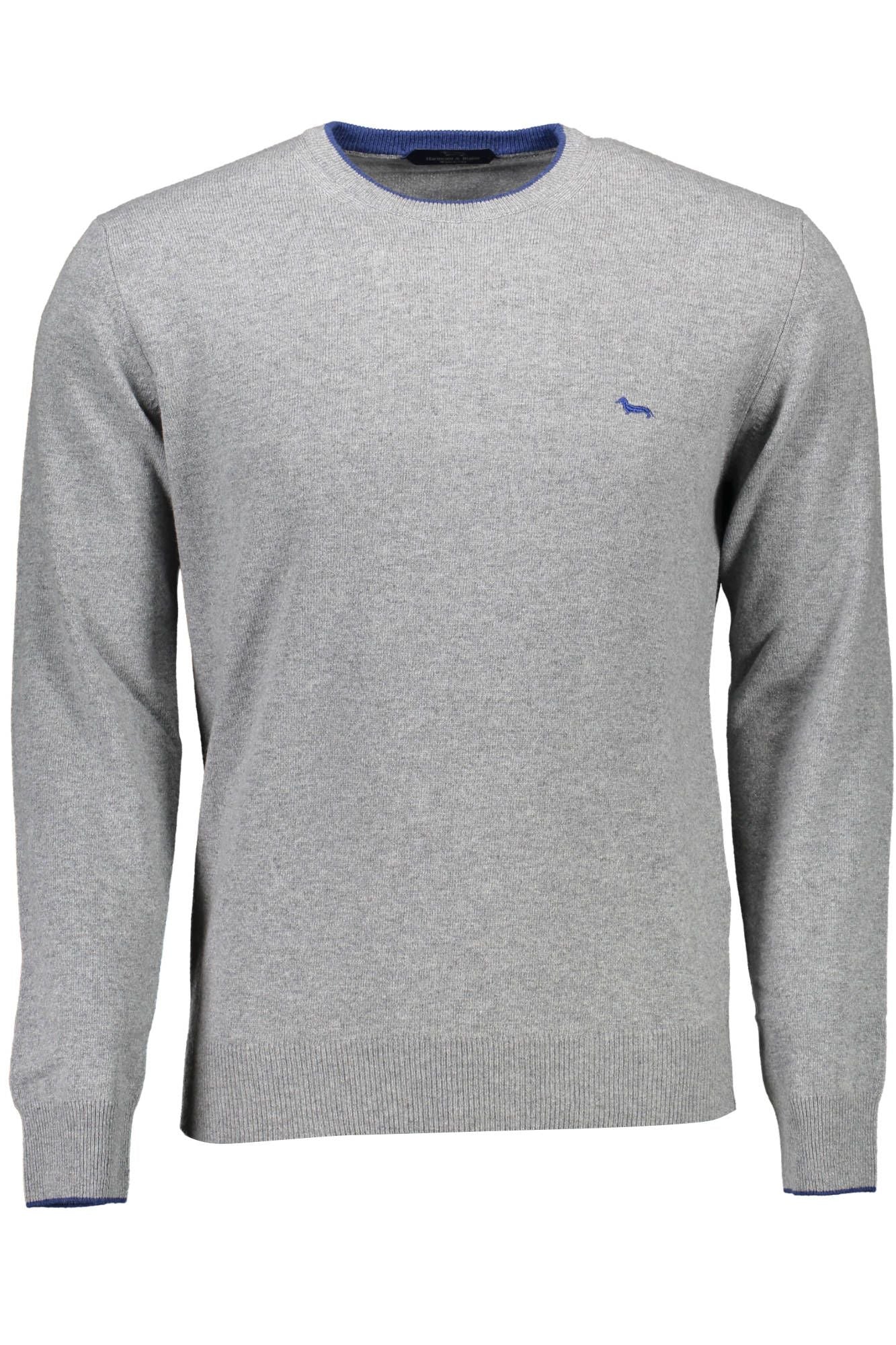 Harmont & Blaine Elegant Gray Sweater with Contrasting Accents