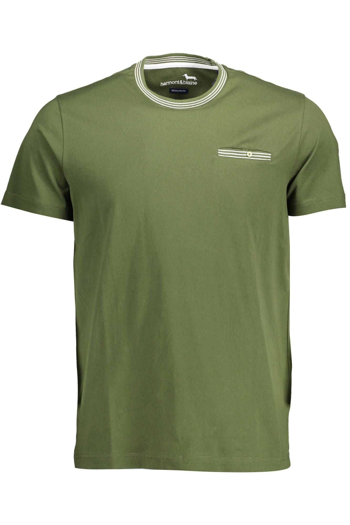 Harmont & Blaine Elegant Green Crew λαιμόκοψη βαμβακερό μπλουζάκι με τσέπη