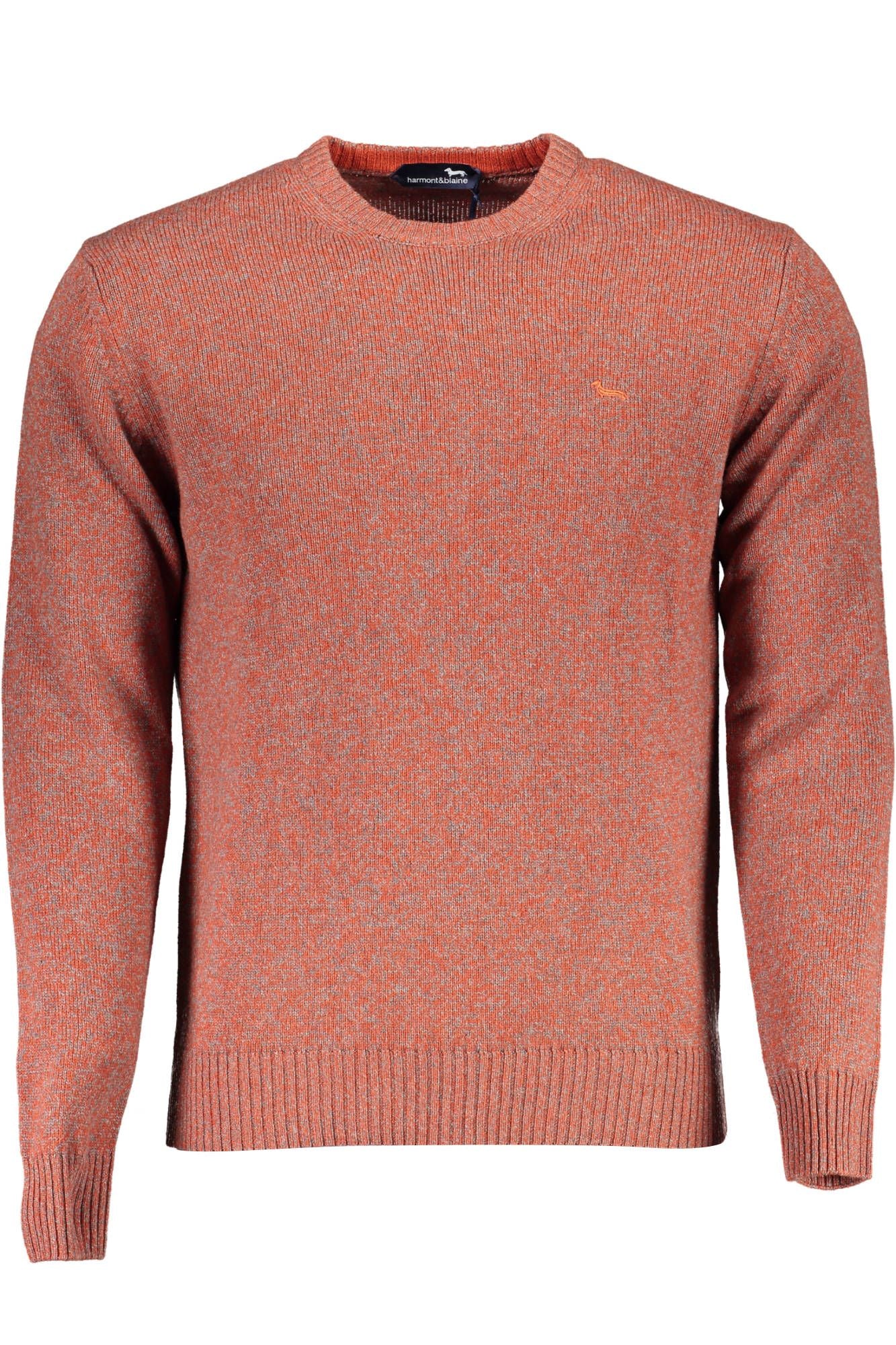 Κομψό πουλόβερ Harmont & Blaine Pink Crew Neck με κέντημα