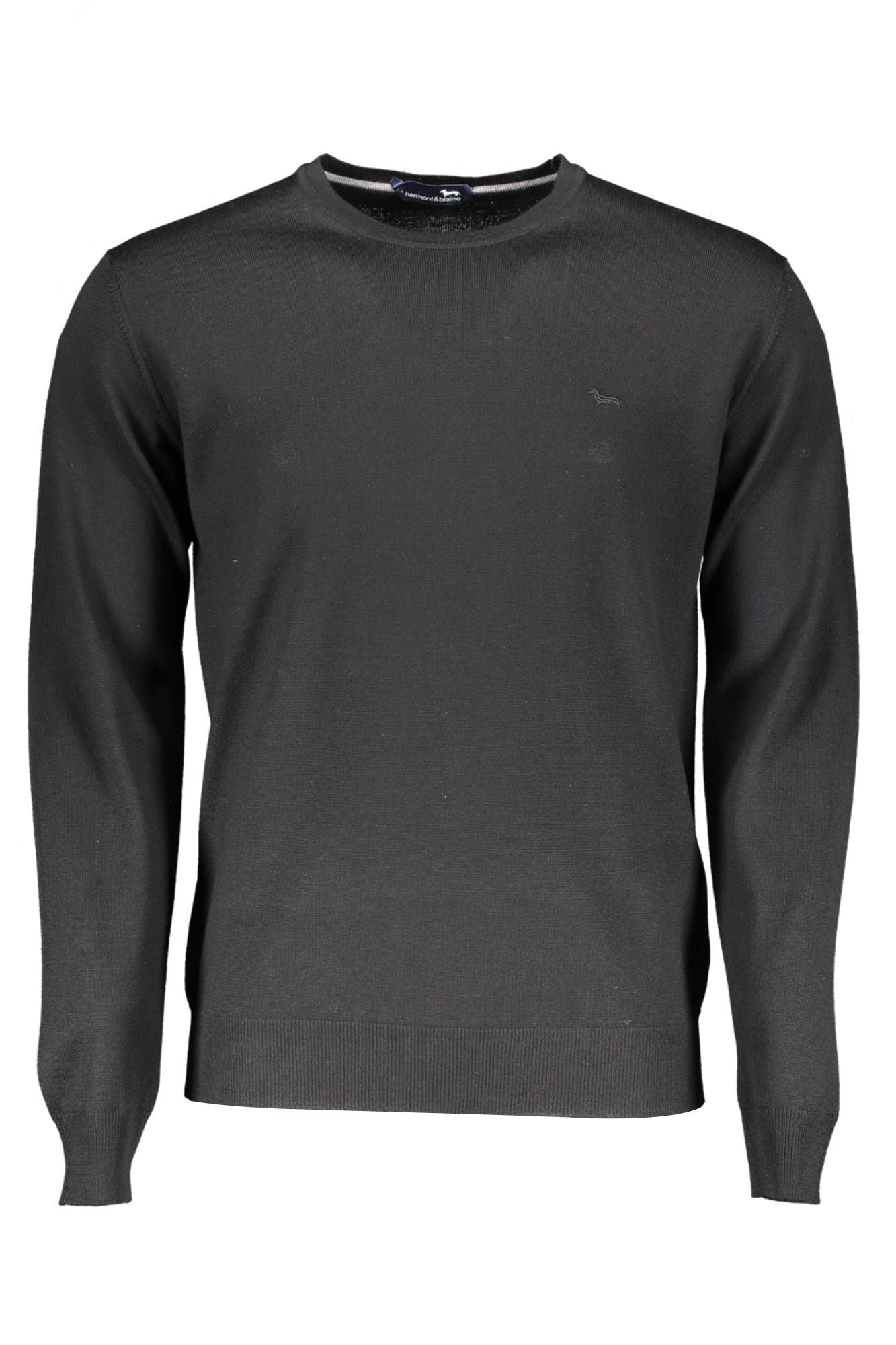 Μάλλινο πουλόβερ Harmont & Blaine Elegant Crew Neck σε μαύρο χρώμα