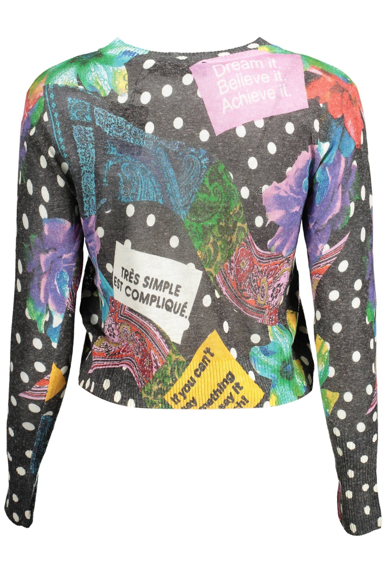 Desigual Chic Long-Sleeved Contrasting Sweater