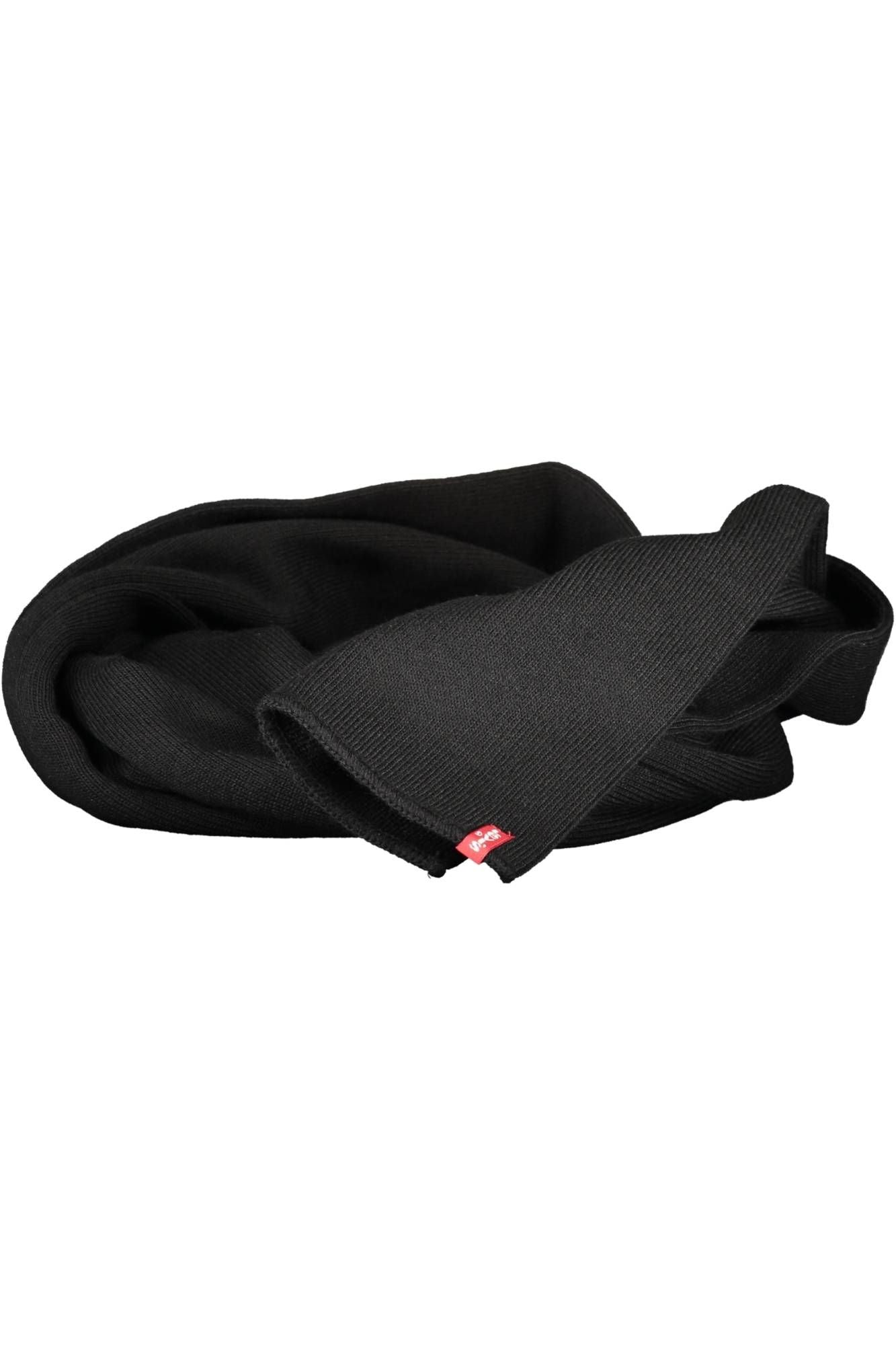 Levi's Chic Black Acrylic Logo Scarf for Men