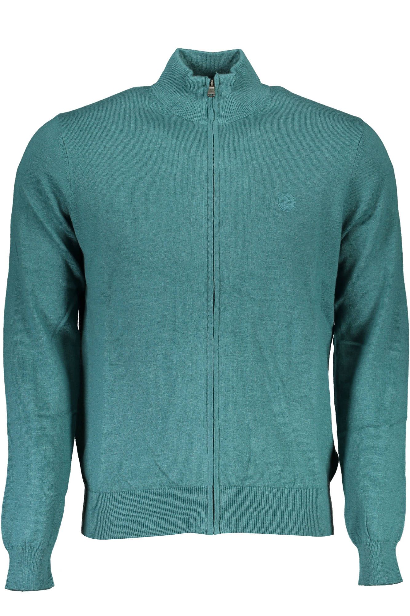 <tc>North Sails</tc> Green Wool-Blend Ζακέτα με φερμουάρ με κέντημα