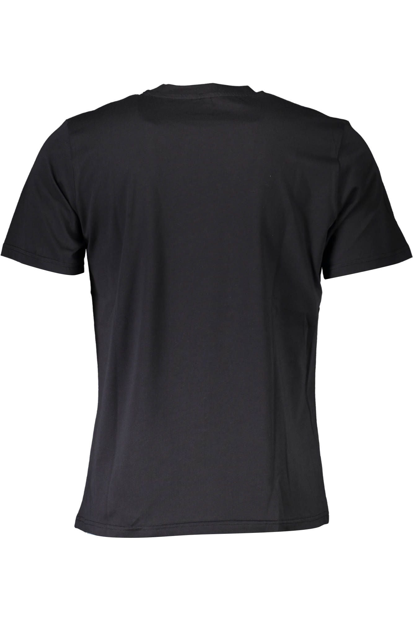 North Sails Elegant Black Cotton Tee with Logo Applique