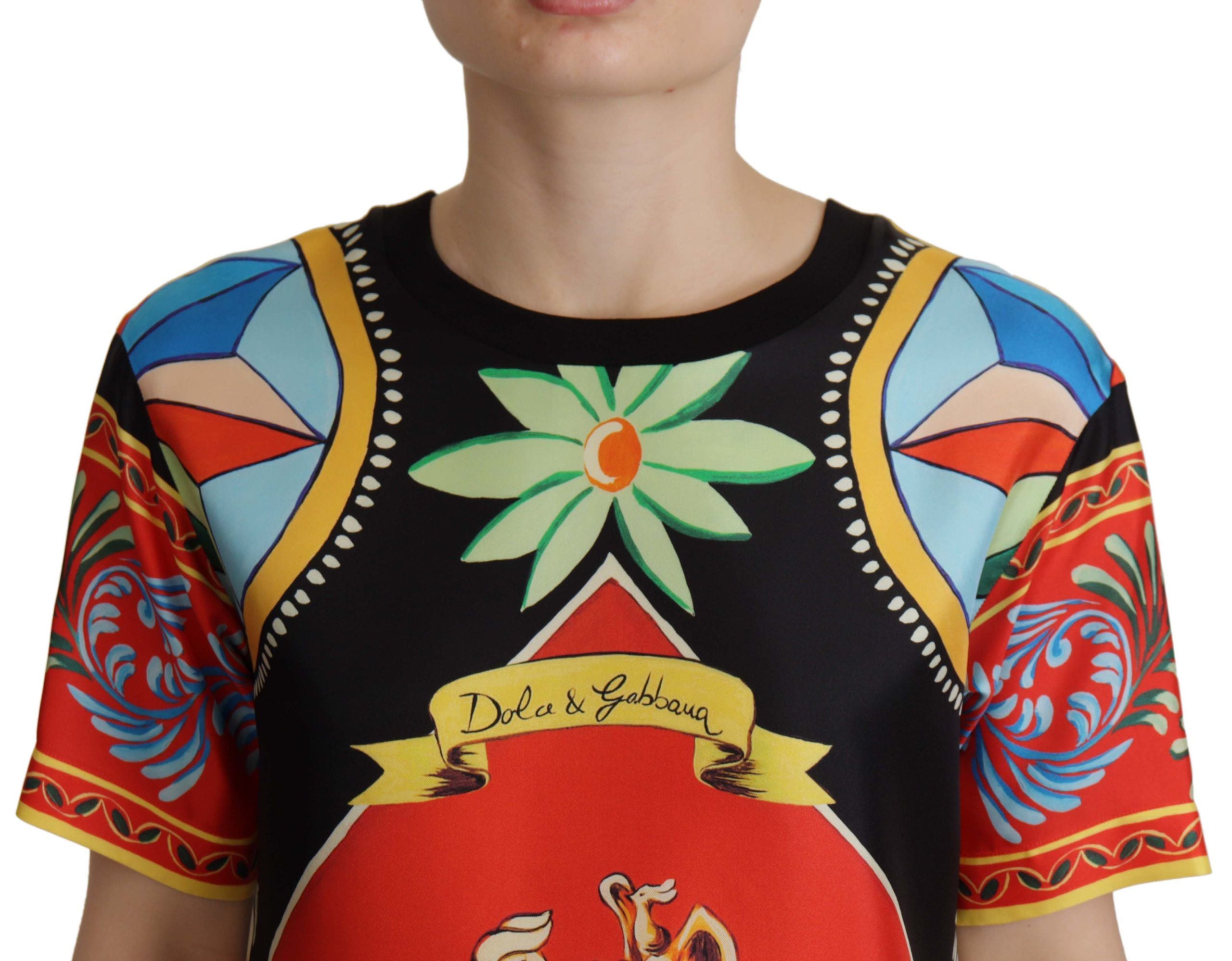 Glamourous πολύχρωμη μεταξωτή μπλούζα Dolce &amp; Gabbana