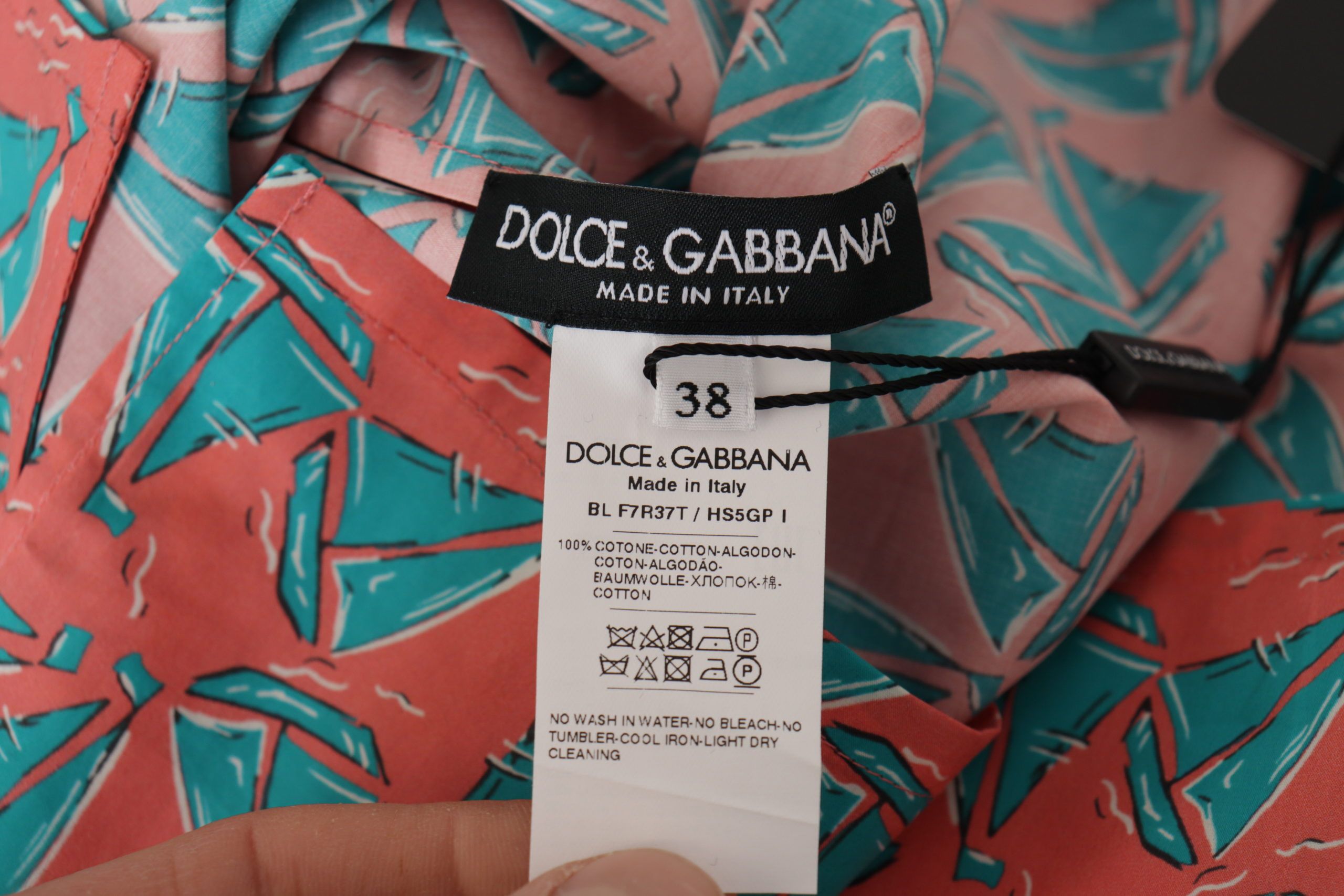 Dolce &amp; Gabbana Chic Pink Sailboat Print Βαμβακερό τοπ