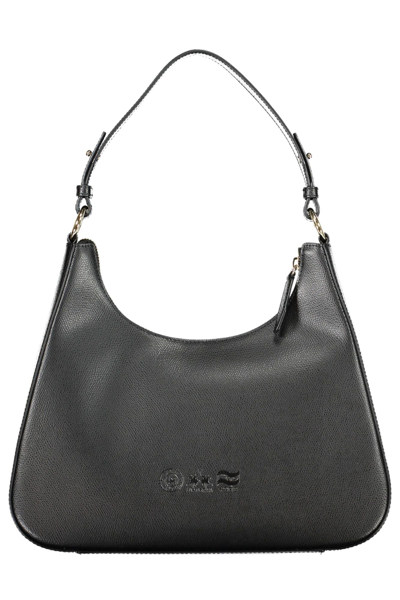 La Martina Elegant Black Leather Shoulder Bag