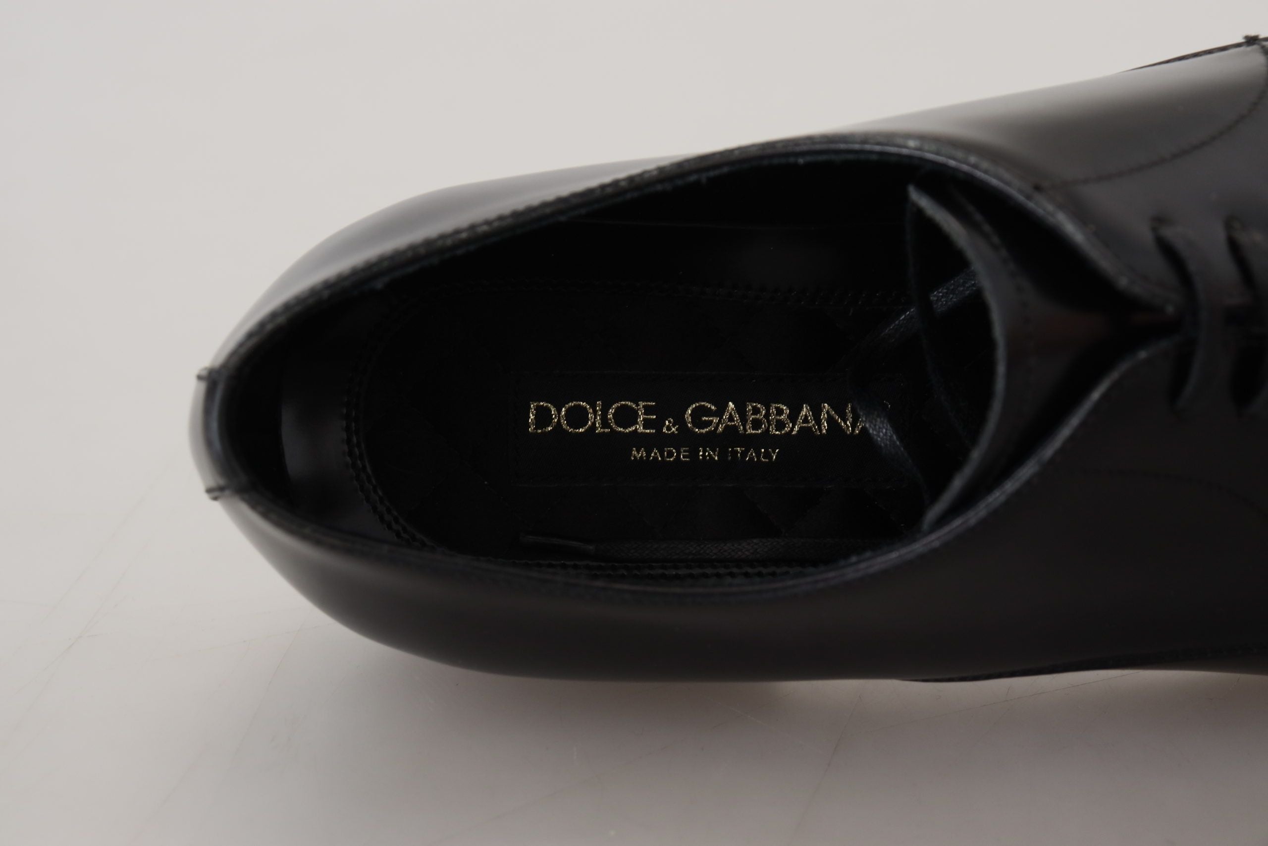 Κομψά μαύρα δερμάτινα παπούτσια Derby Dolce &amp; Gabbana