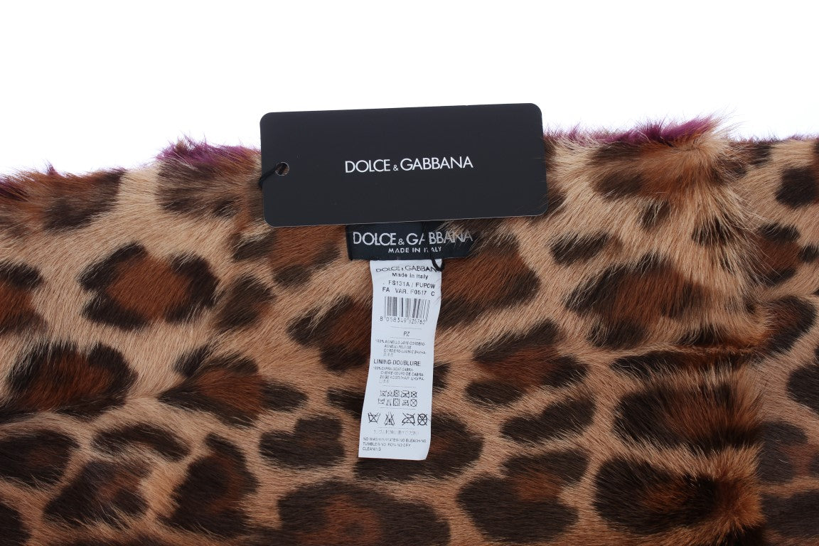 Dolce &amp; Gabbana Exquisite Leopard Print Γούνινο Κασκόλ