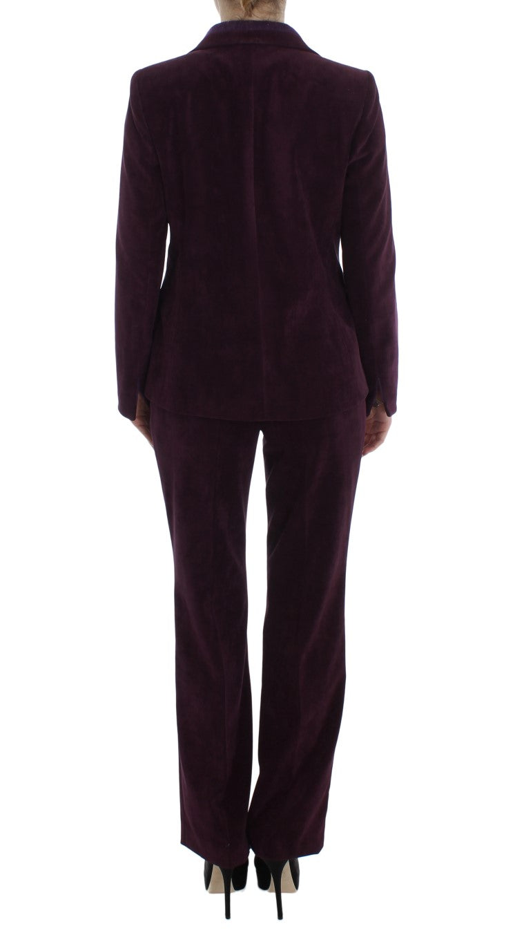 Κομψό Σετ κοστουμιών τριών τεμαχίων BENCIVENGA Elegant Purple Wool Blend