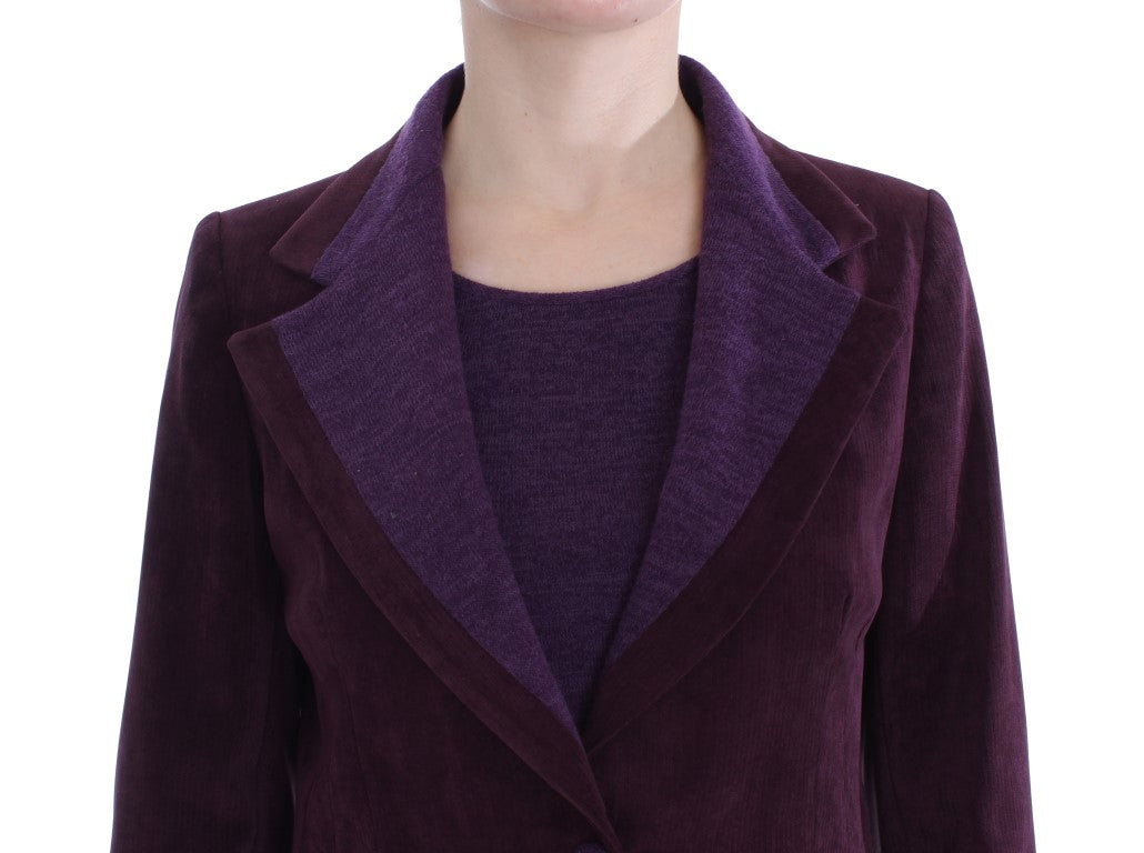 Κομψό Σετ κοστουμιών τριών τεμαχίων BENCIVENGA Elegant Purple Wool Blend