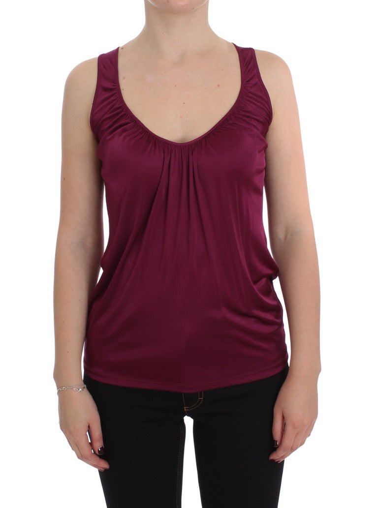 PLEIN SUD Elegant Purple Rayon Cami Μπλούζα