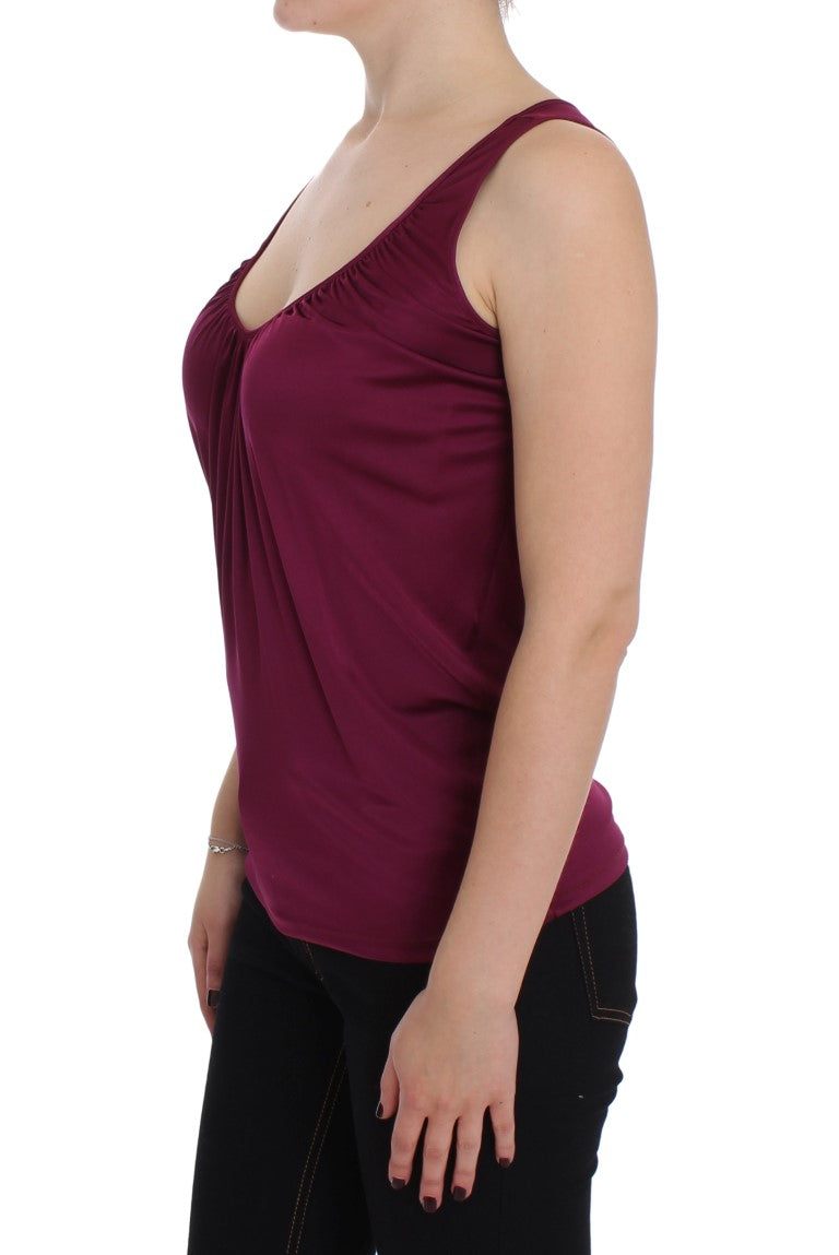 PLEIN SUD Elegant Purple Rayon Cami Μπλούζα