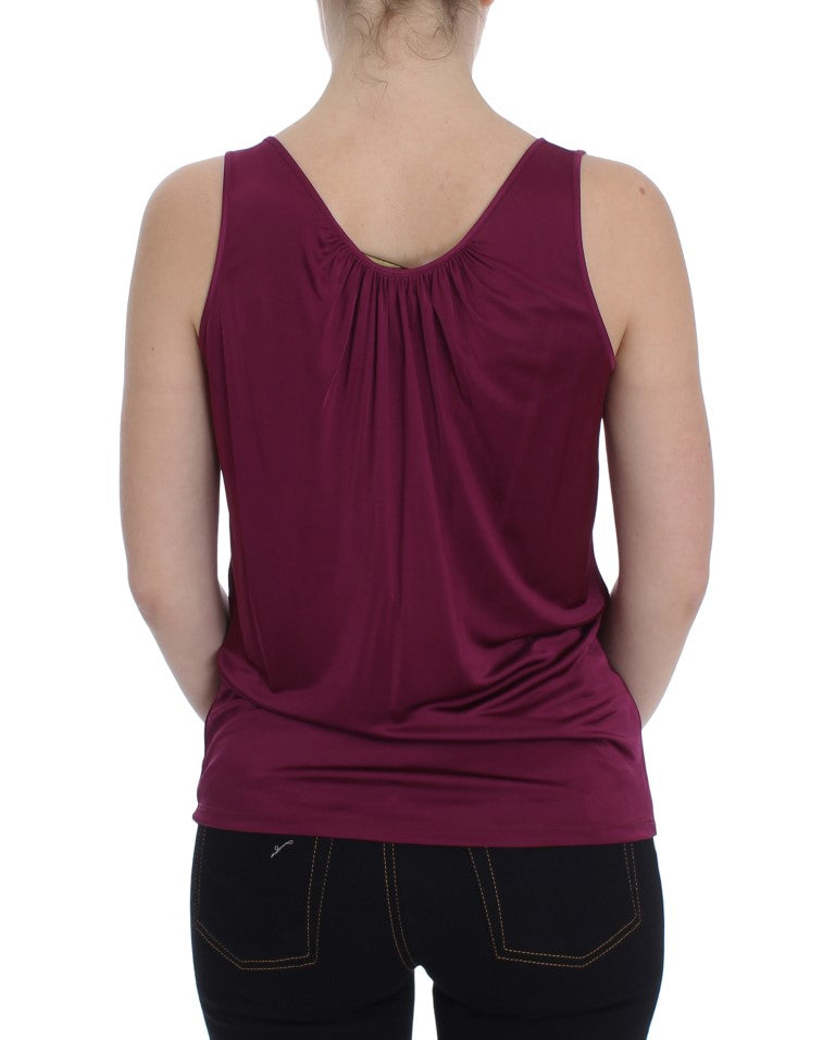 PLEIN SUD Elegant Purple Rayon Cami Μπλούζα