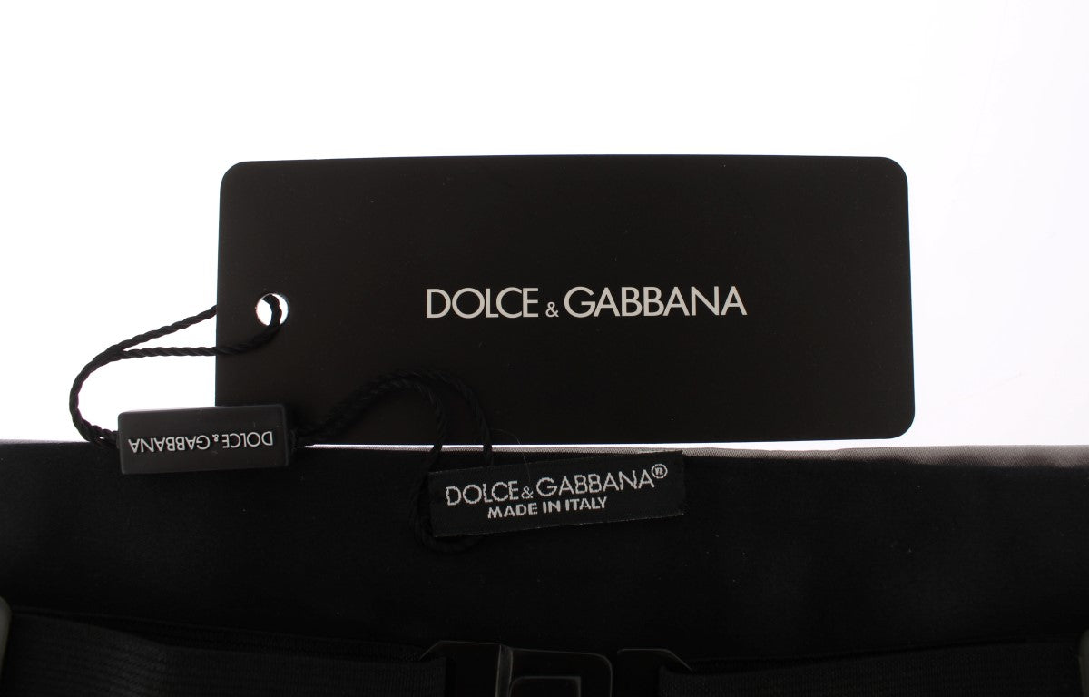 Dolce &amp; Gabbana Κομψό Ασημένιο Μεταξωτό Cummerbund