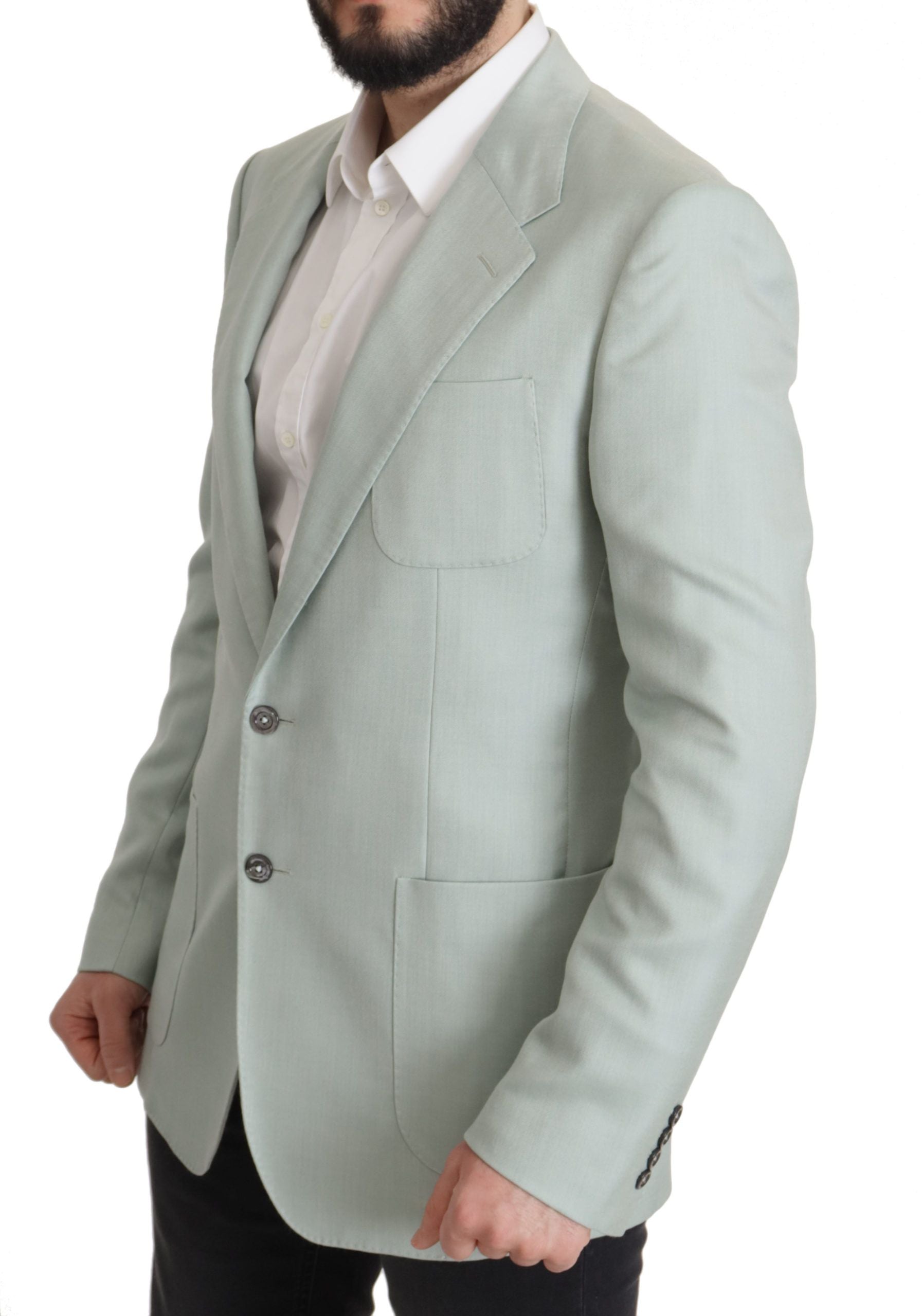 Dolce &amp; Gabbana Elegant Mint Green Silk-Cashmere Blazer