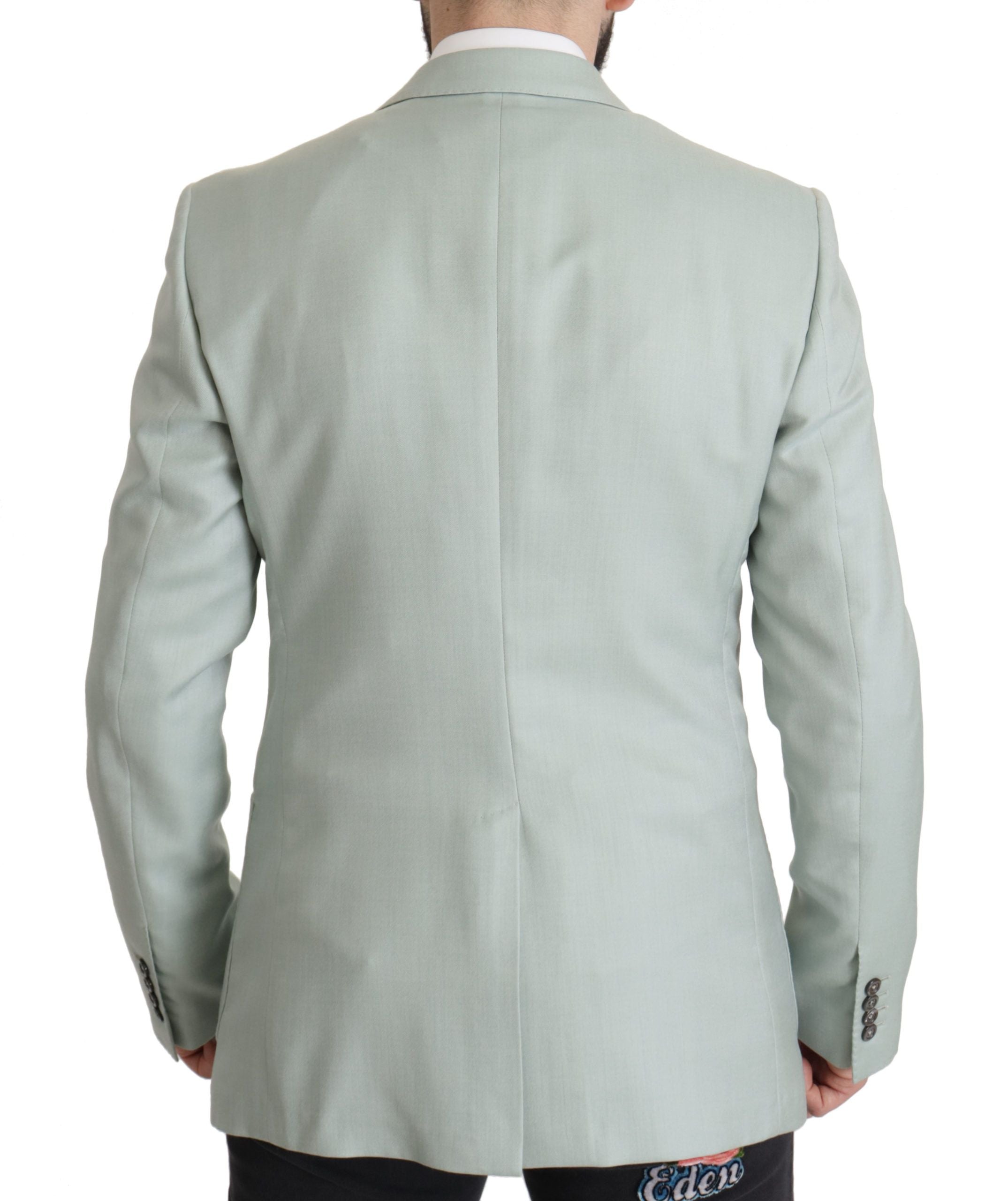 Dolce &amp; Gabbana Elegant Mint Green Silk-Cashmere Blazer