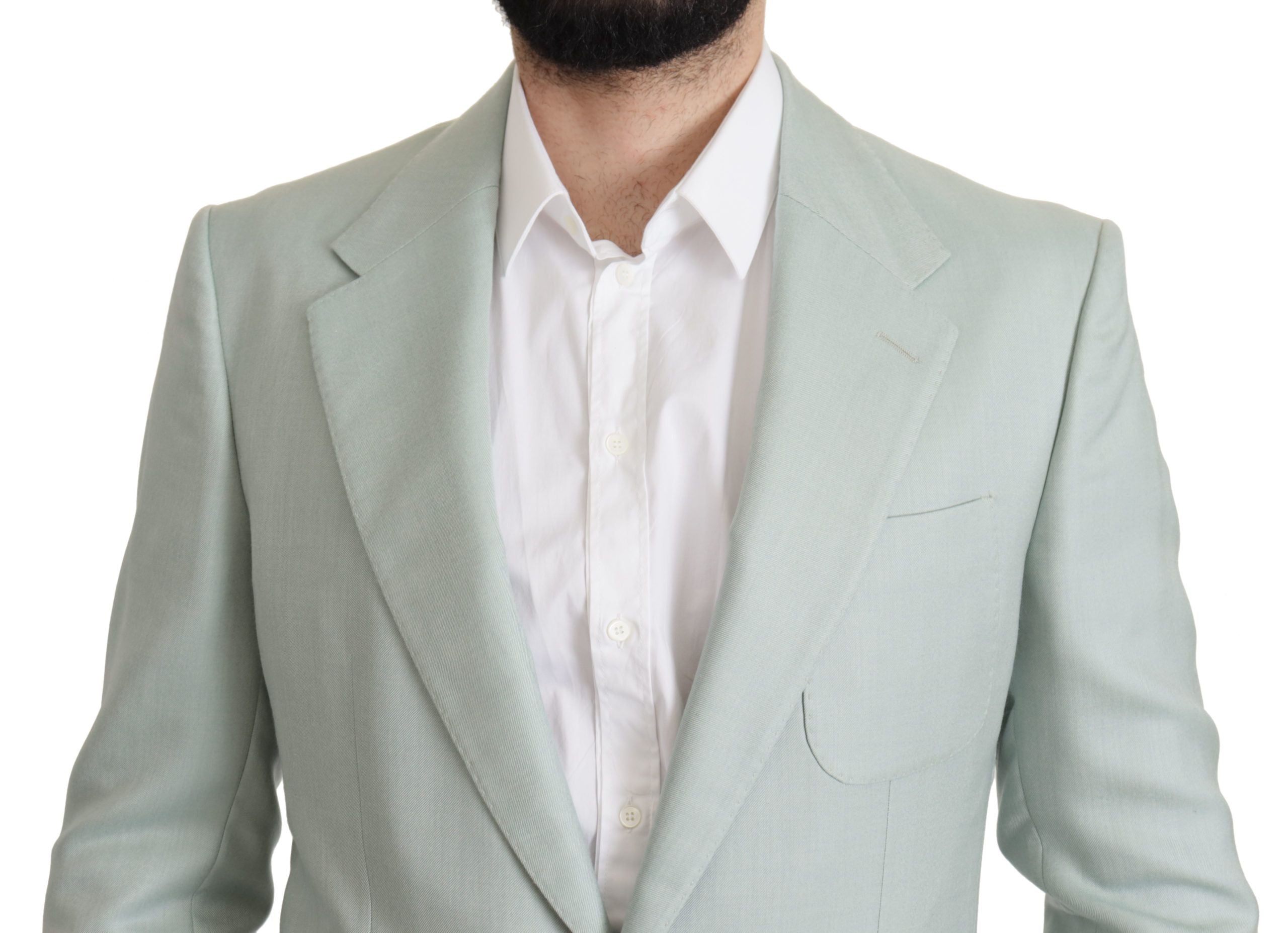 Dolce &amp; Gabbana Elegant Mint Green Silk-Cashmere Blazer