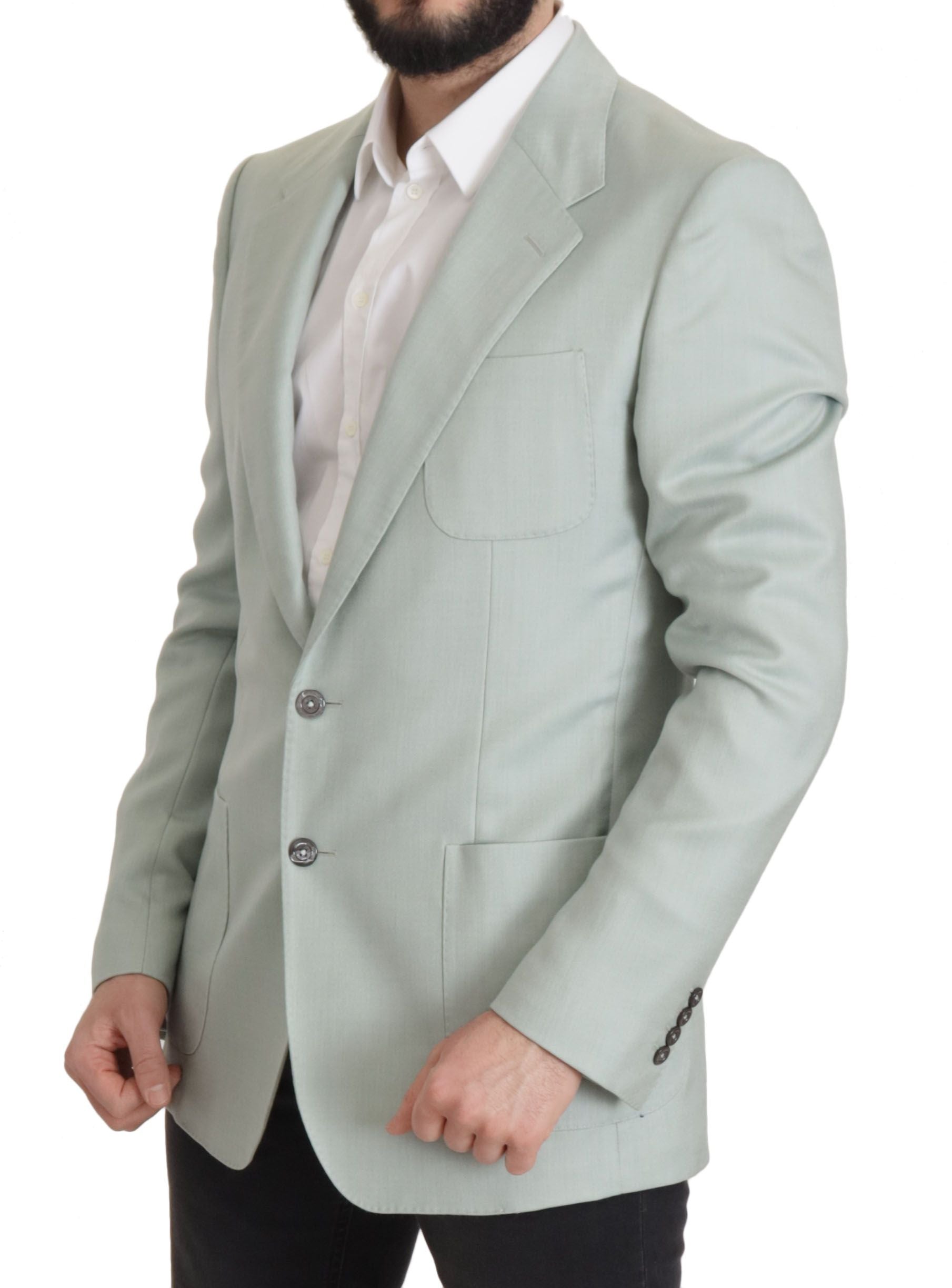 Dolce &amp; Gabbana Elegant Mint Green Silk-Cashmere Blazer