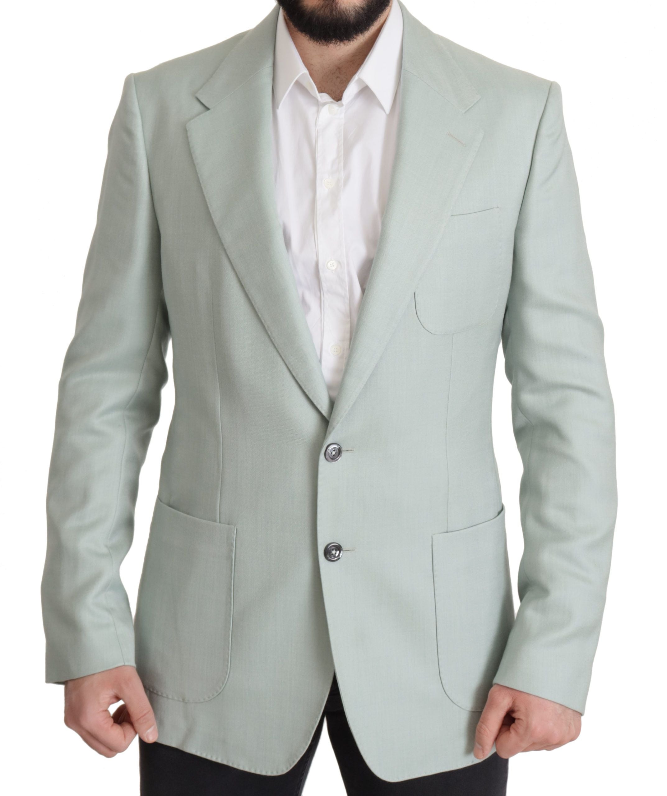 Dolce &amp; Gabbana Elegant Mint Green Silk-Cashmere Blazer