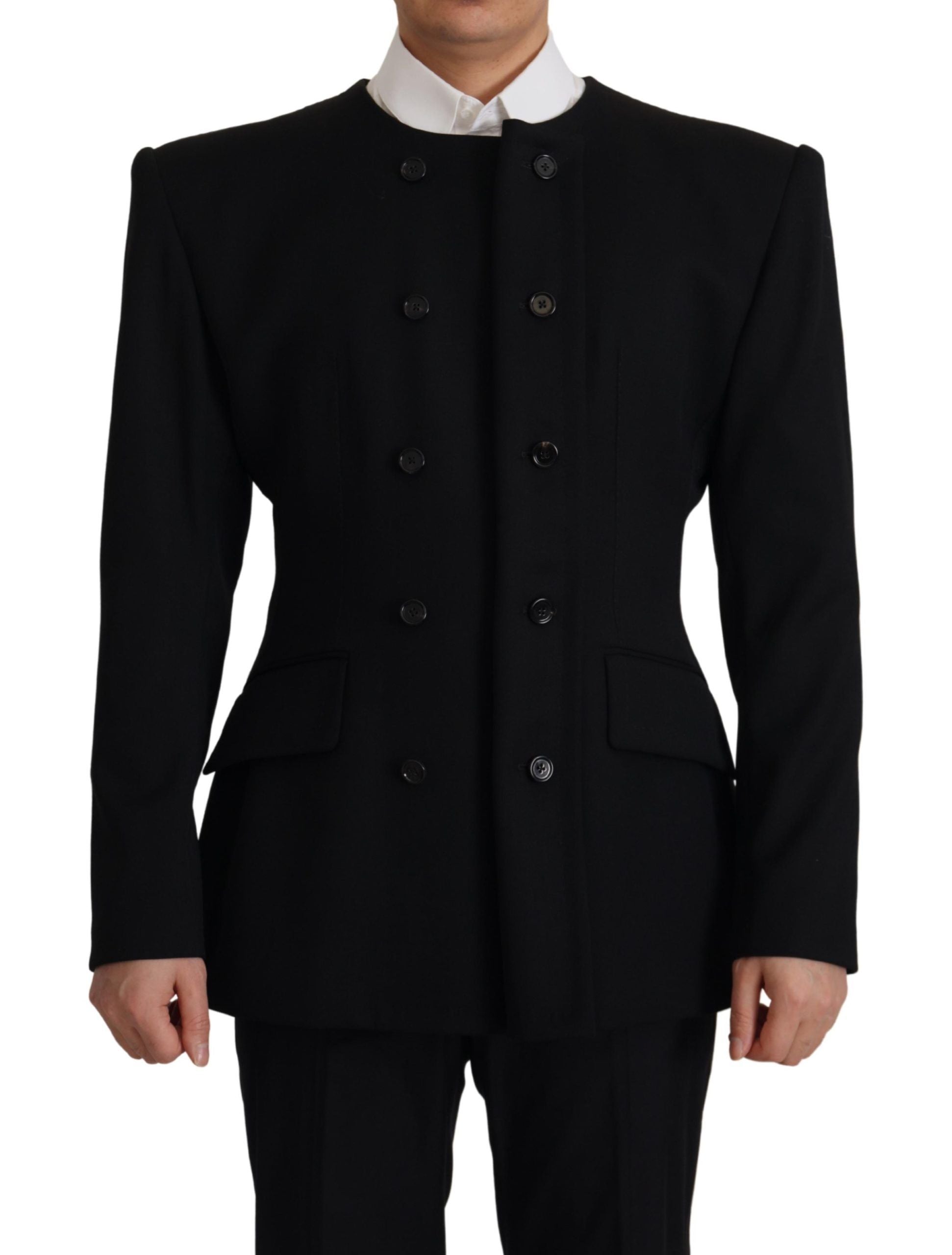 Dolce &amp; Gabbana Elegant Slim Fit Double Breasted Wool Blazer