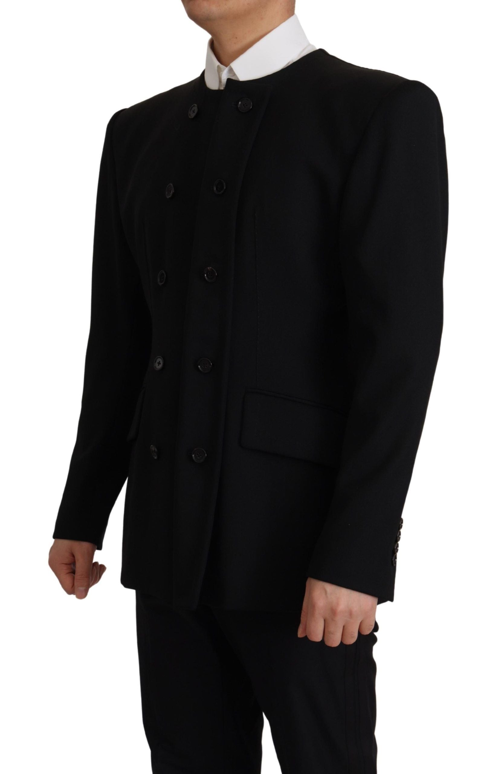 Dolce &amp; Gabbana Elegant Slim Fit Double Breasted Wool Blazer