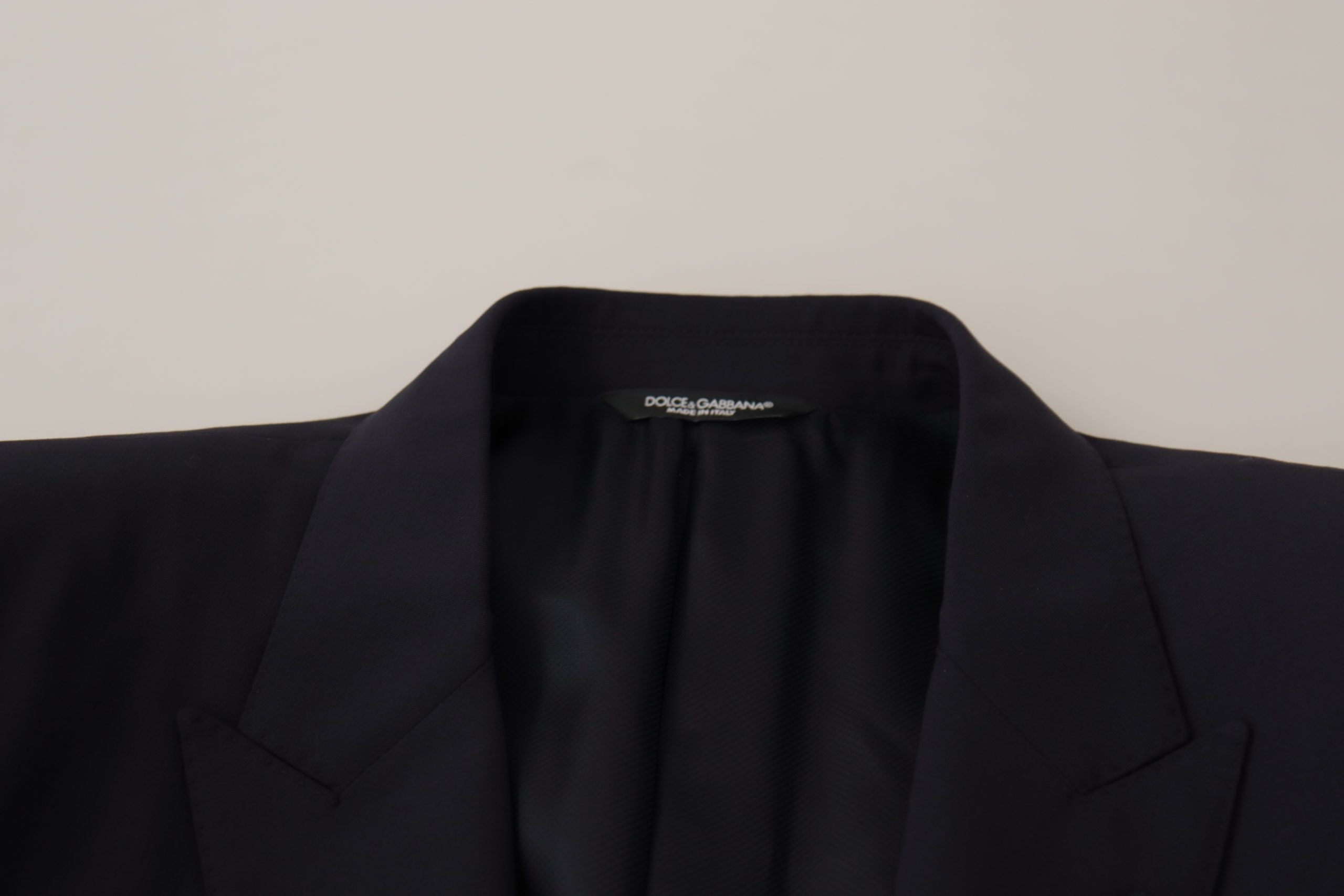 Dolce &amp; Gabbana Elegant Navy Wool Blend Slim Blazer