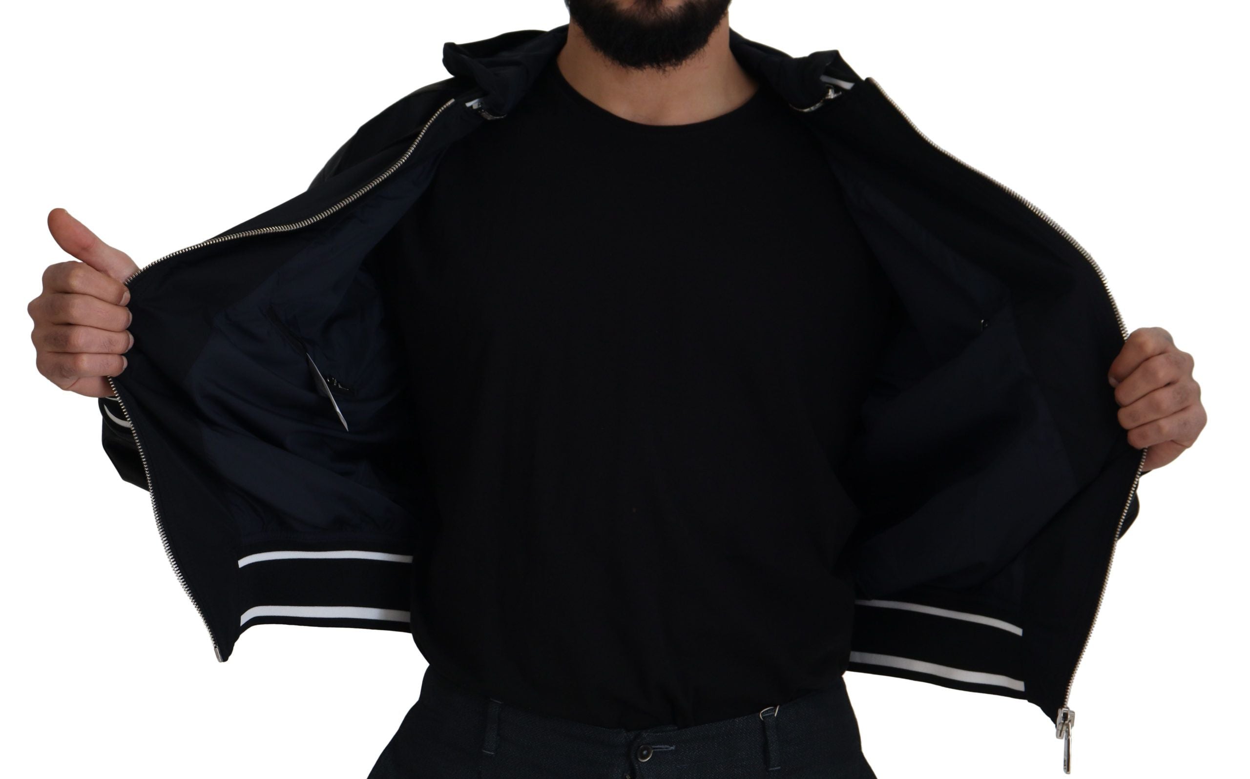 Dolce &amp; Gabbana Elegant Black Bomber Blouson Jacket