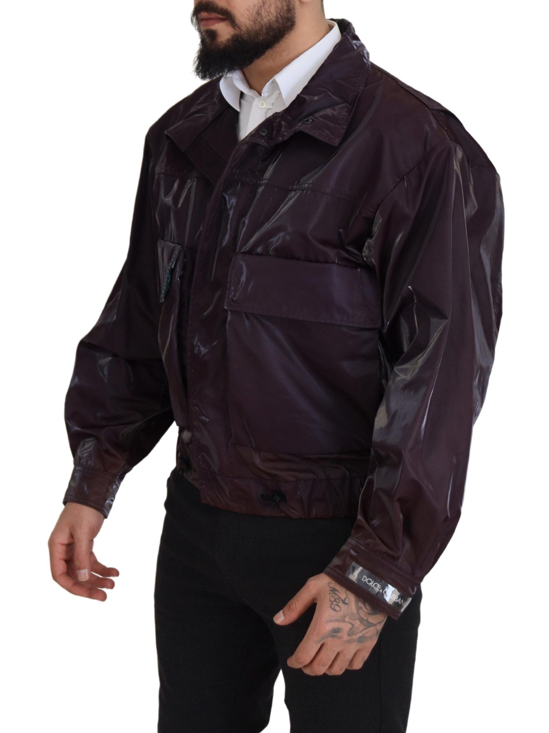 Dolce &amp; Gabbana Elegant Purple Biker Jacket