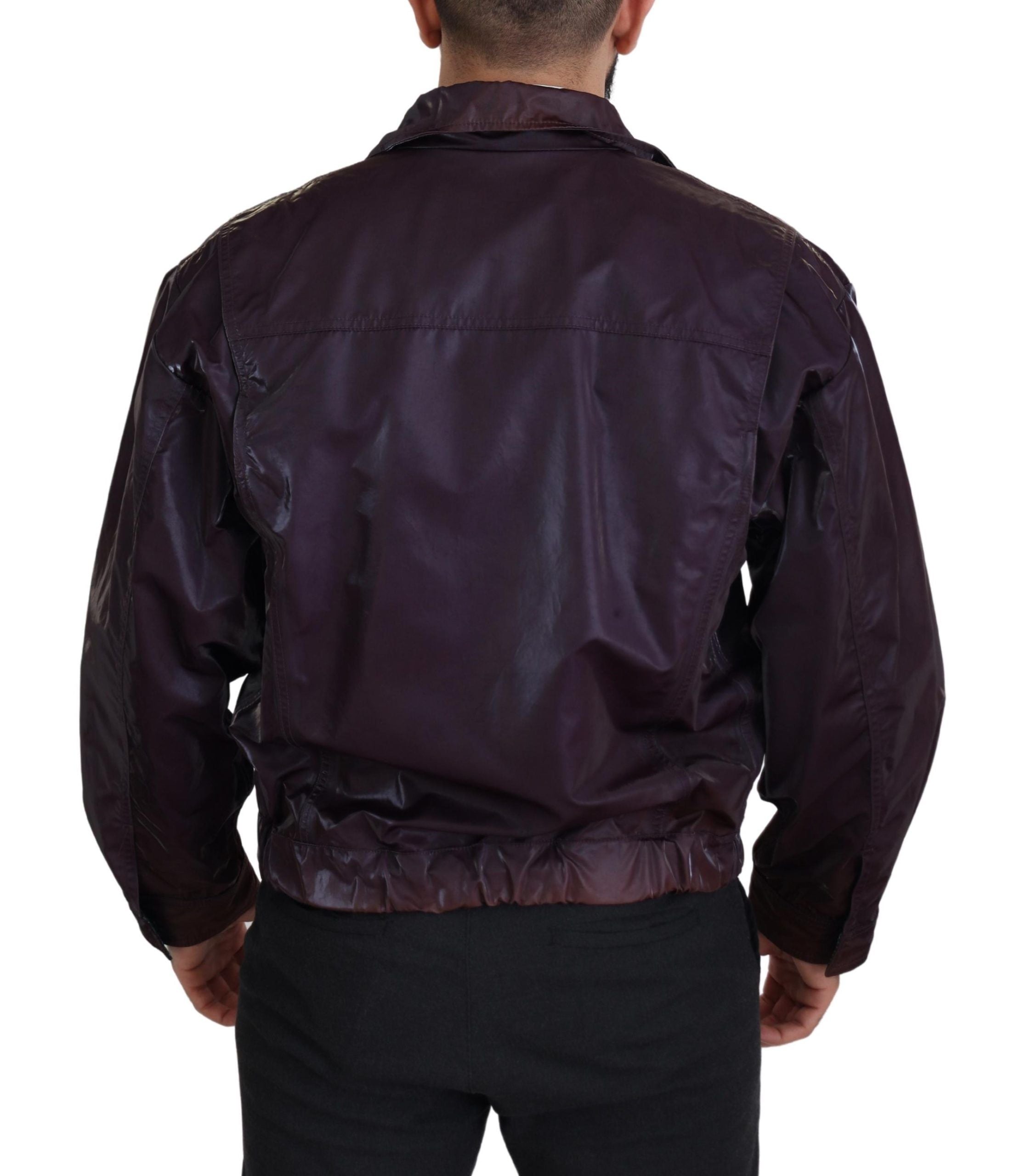 Dolce &amp; Gabbana Elegant Purple Biker Jacket