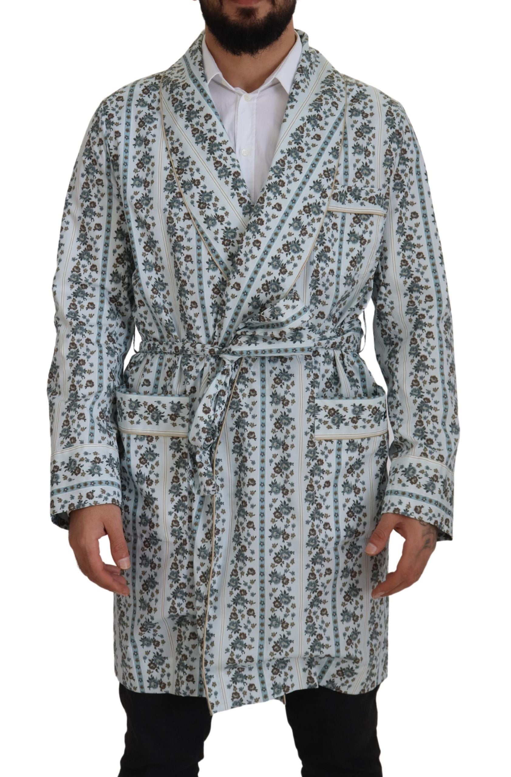 Dolce & Gabbana Elegant Floral Cotton Jacket Robe