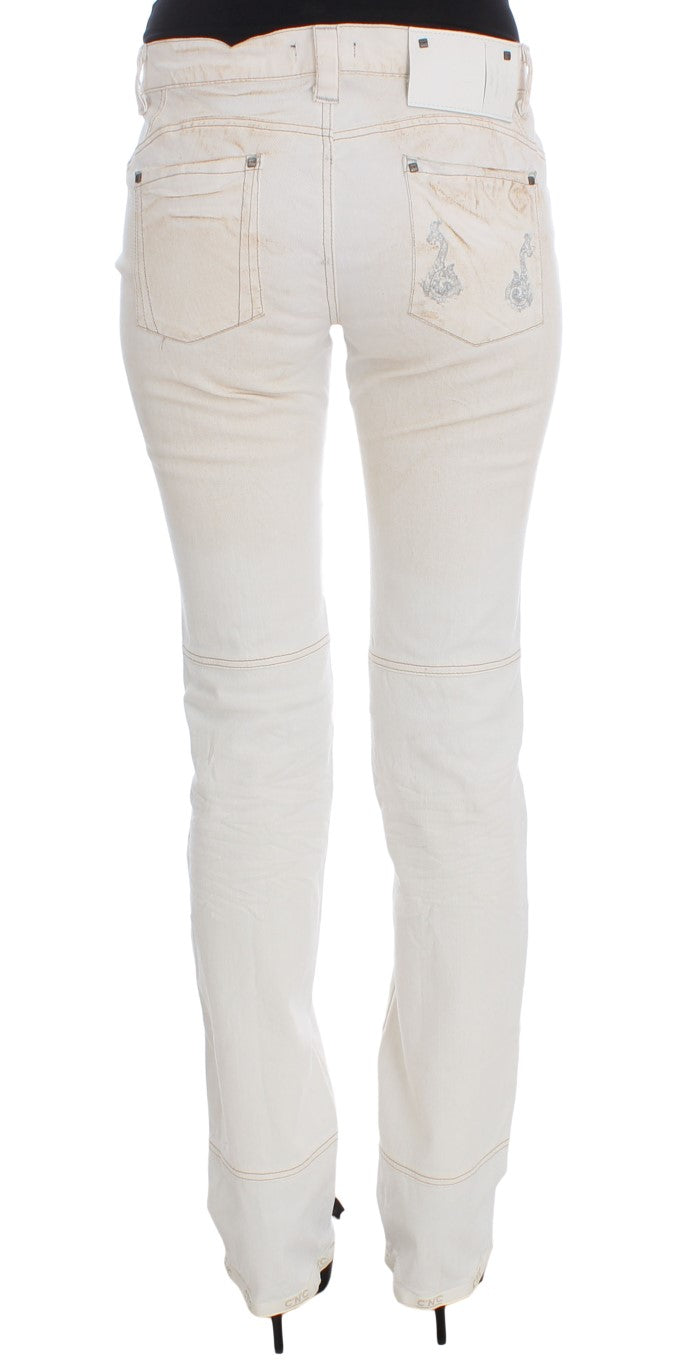 Κοστούμια National Chic White Slim Fit Designer Jeans