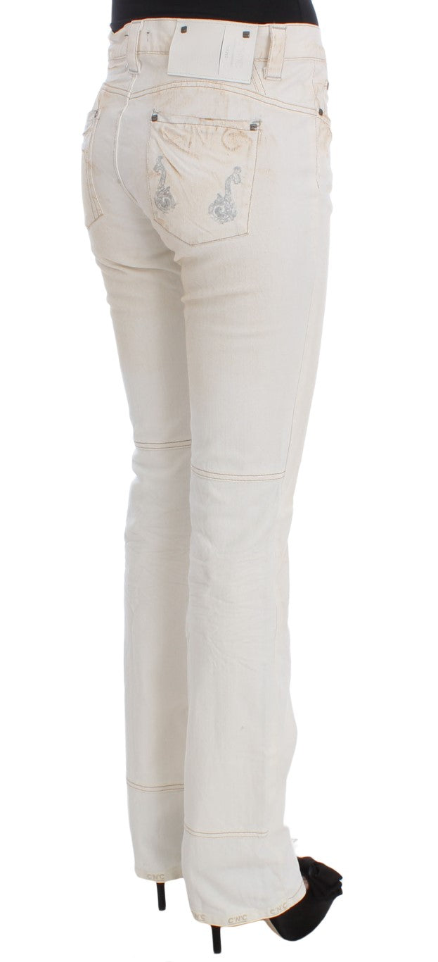 Κοστούμια National Chic White Slim Fit Designer Jeans