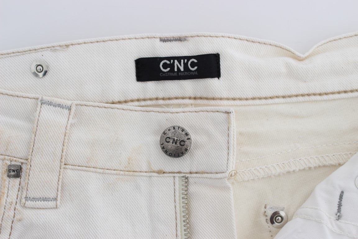 Κοστούμια National Chic White Slim Fit Designer Jeans