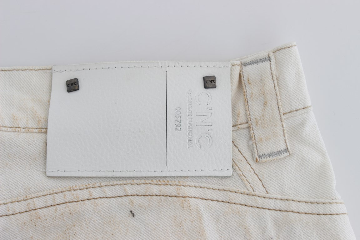 Κοστούμια National Chic White Slim Fit Designer Jeans