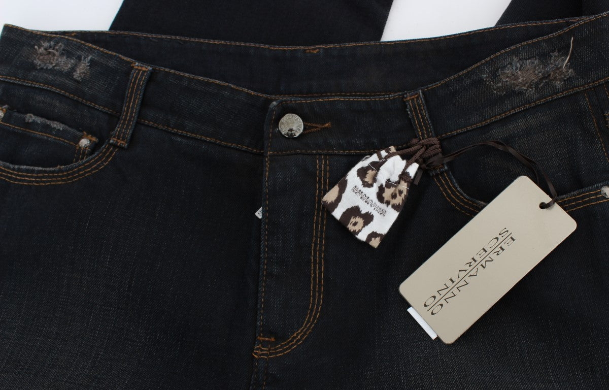 Ermanno Scervino Chic Boyfriend Cotton Jeans - Μπλε