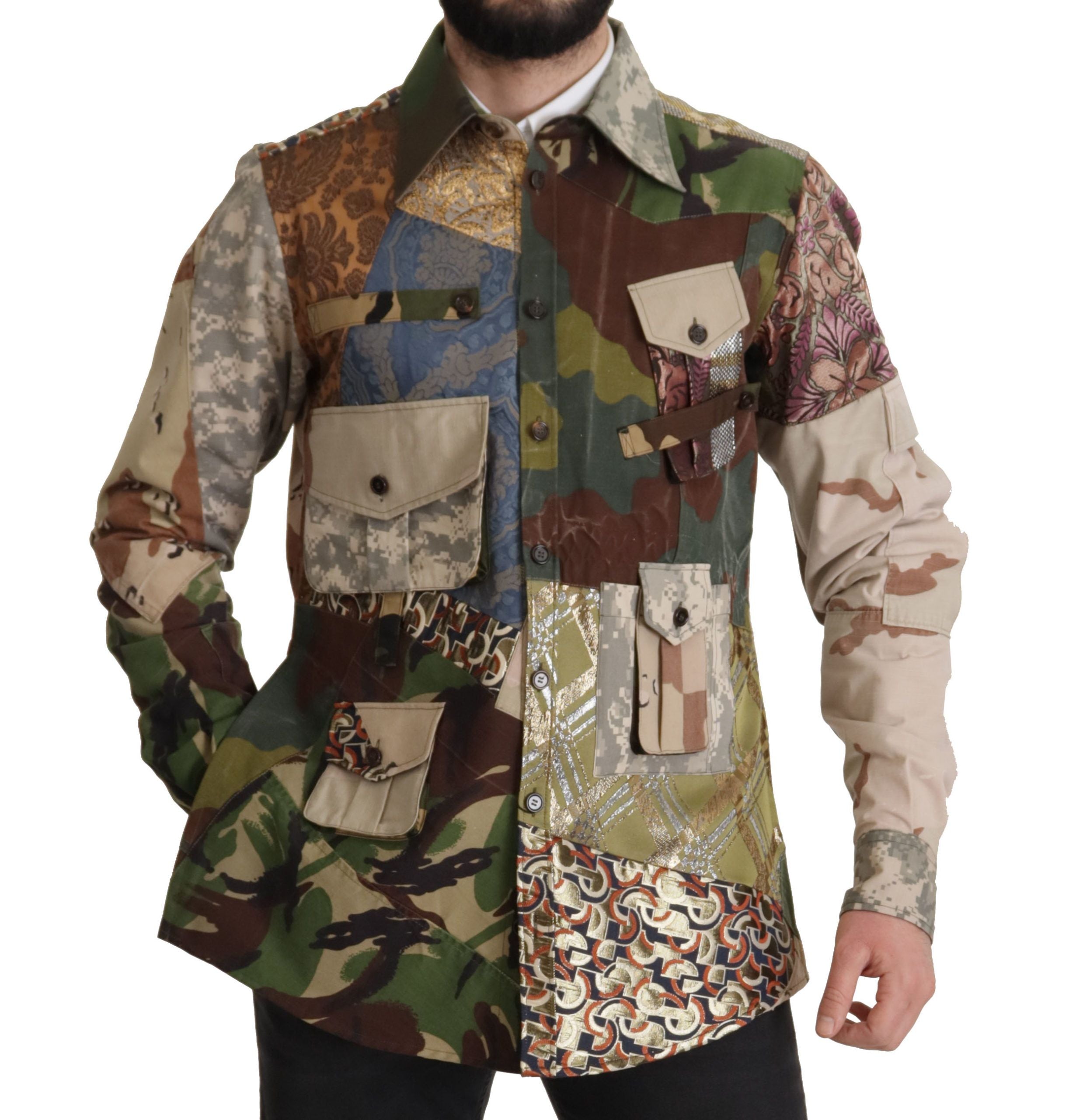 Dolce &amp; Gabbana Patchwork Camouflage Casual πουκάμισο