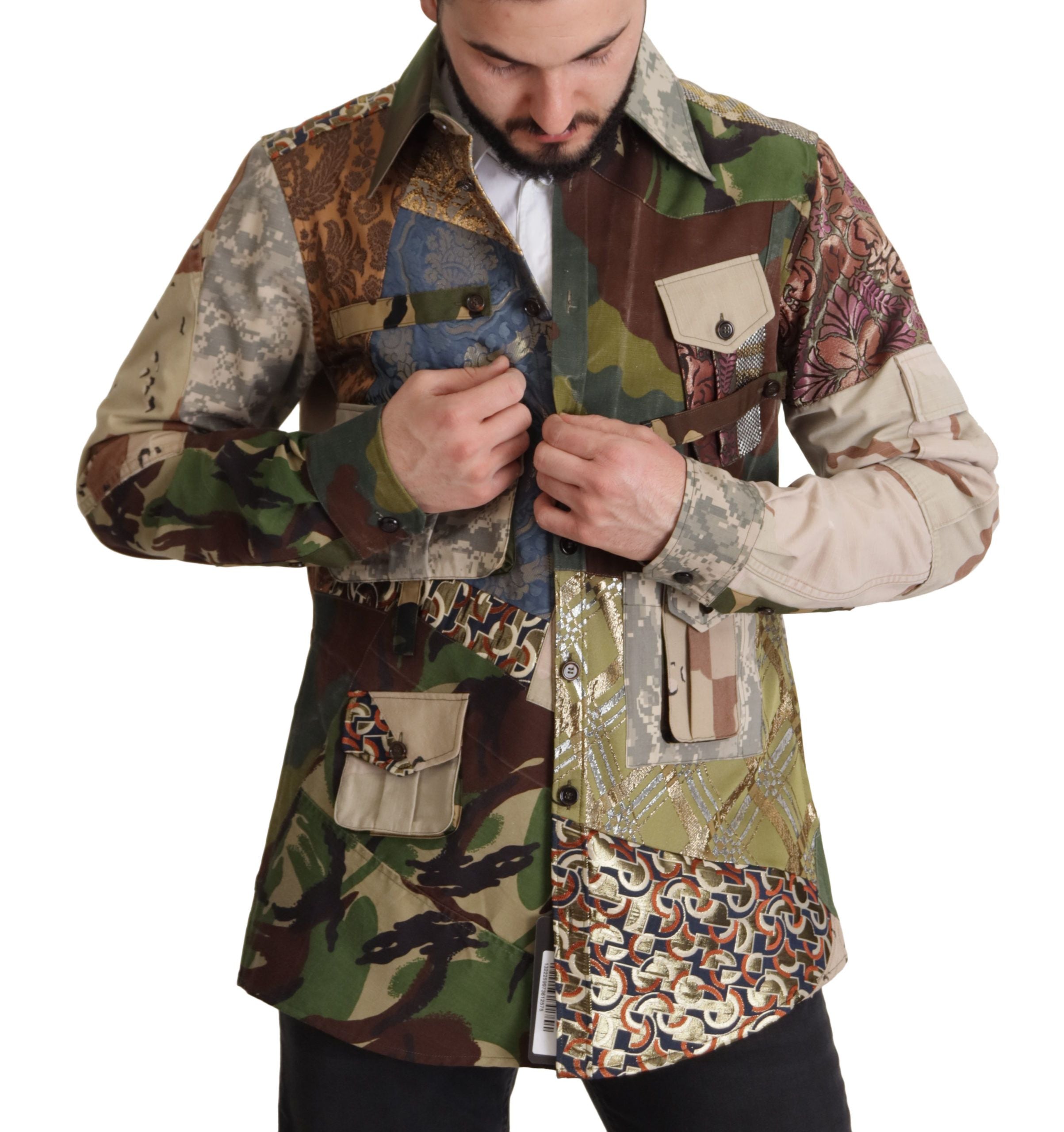 Dolce &amp; Gabbana Patchwork Camouflage Casual πουκάμισο